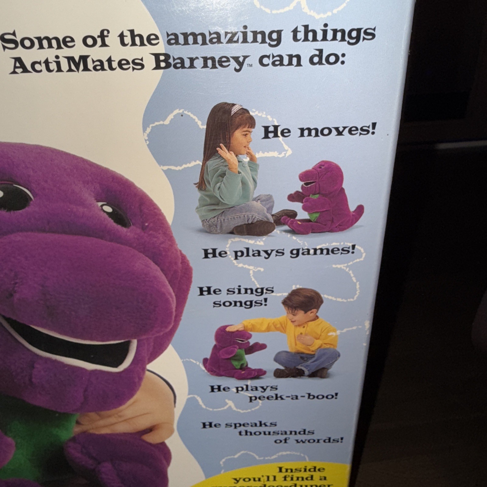 Barney Microsoft ActiMates 1997 Interactive Singing Talking Moving Barney w/ Box