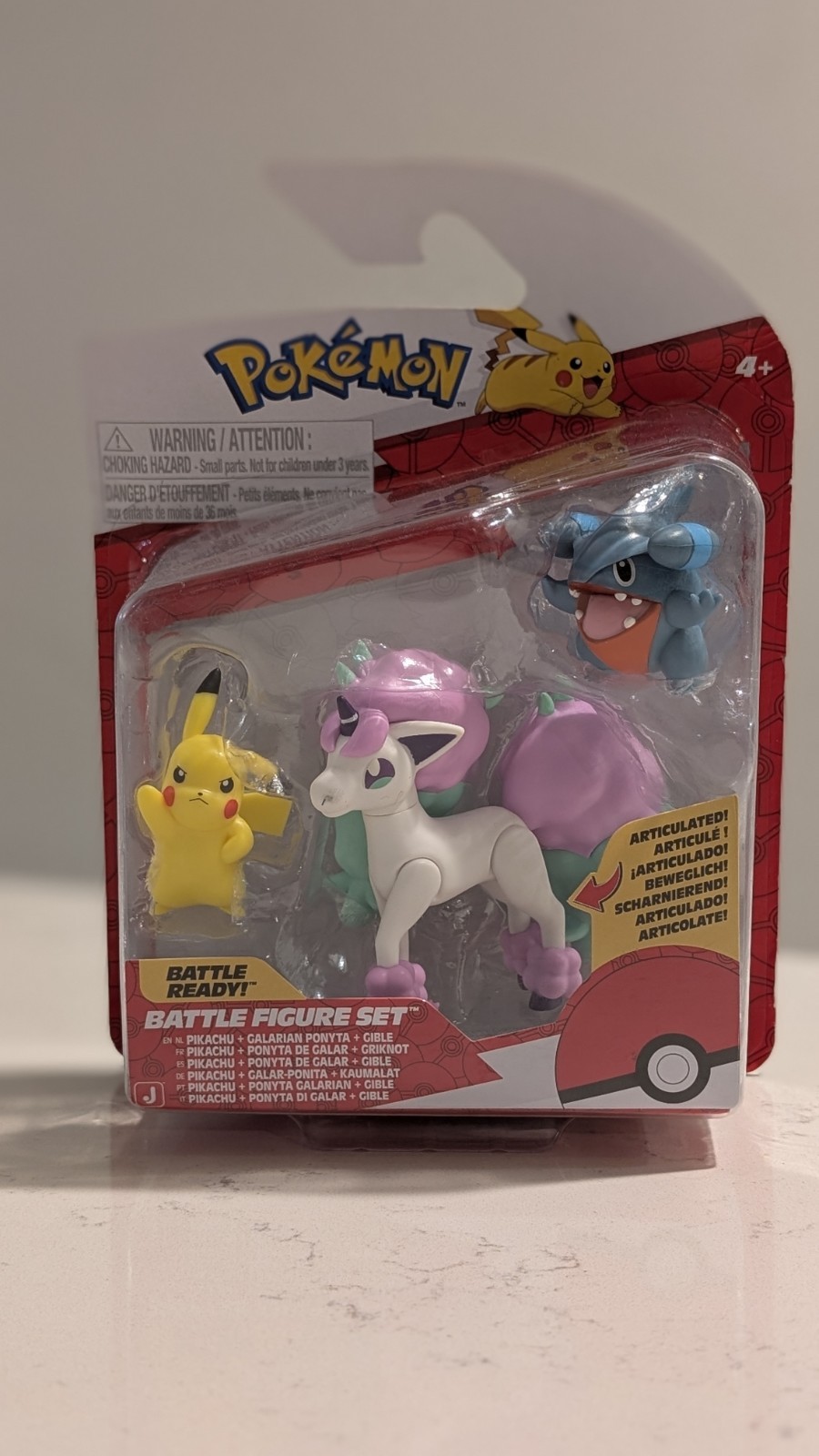 Pokemon Battle Ready! Pikachu Galarian Ponyta Gible Battle Figure Set NIP