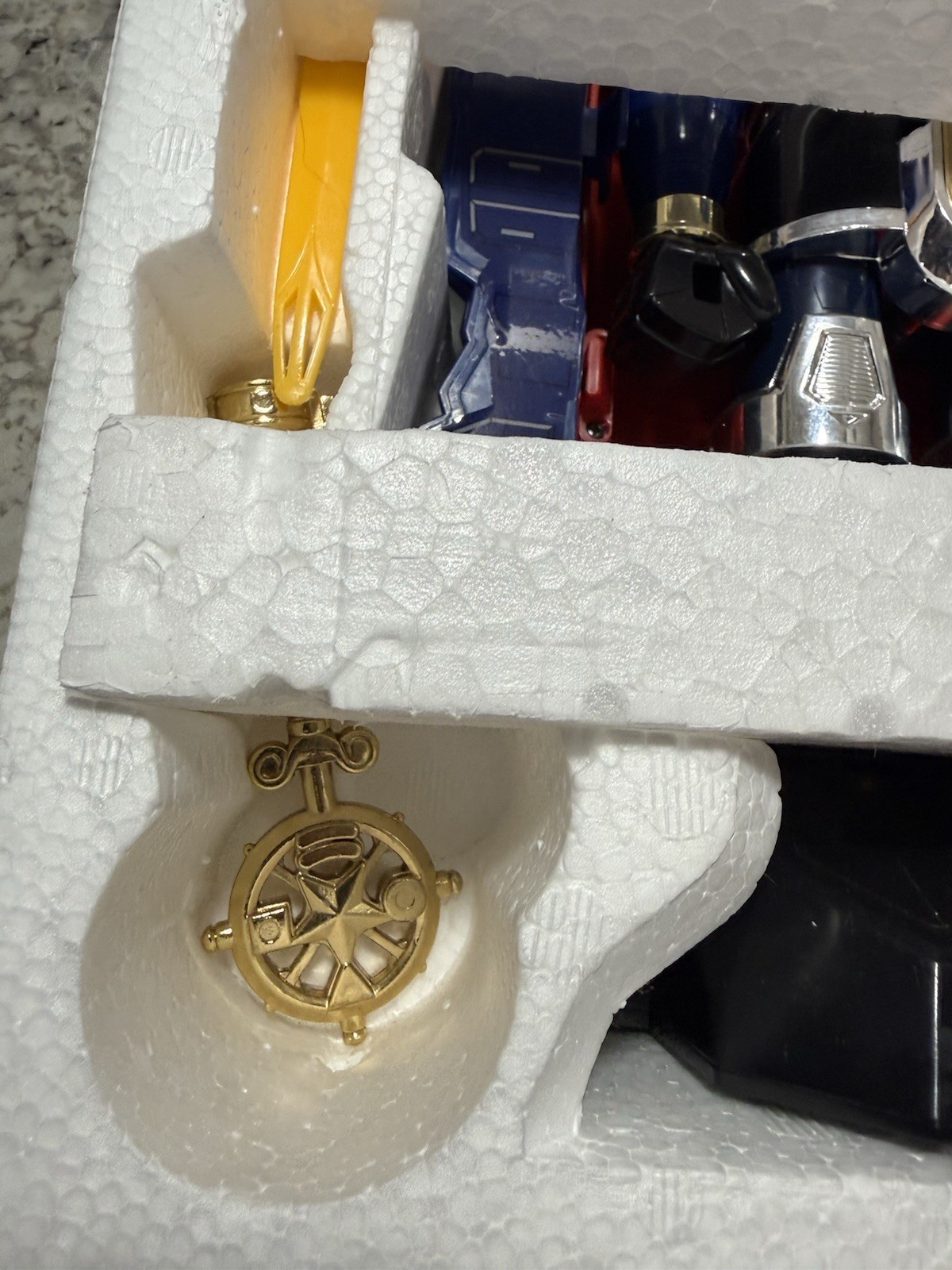 VTG Power Rangers ZEO Auric the Conqueror Zord Complete in Box W Sword & Key