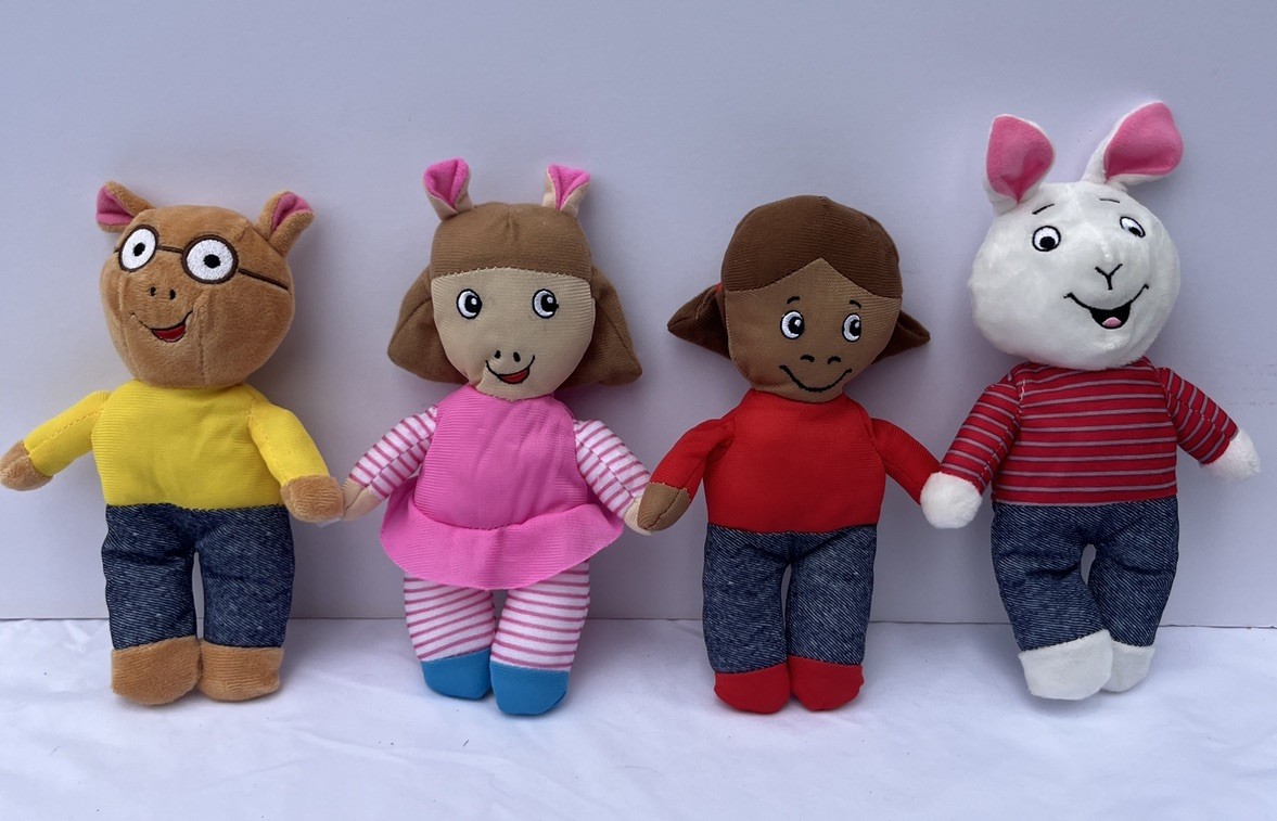 SET of 4 Arthur and Friends Plush Toys DW Buster Francine Arthur Stuffed Dolls