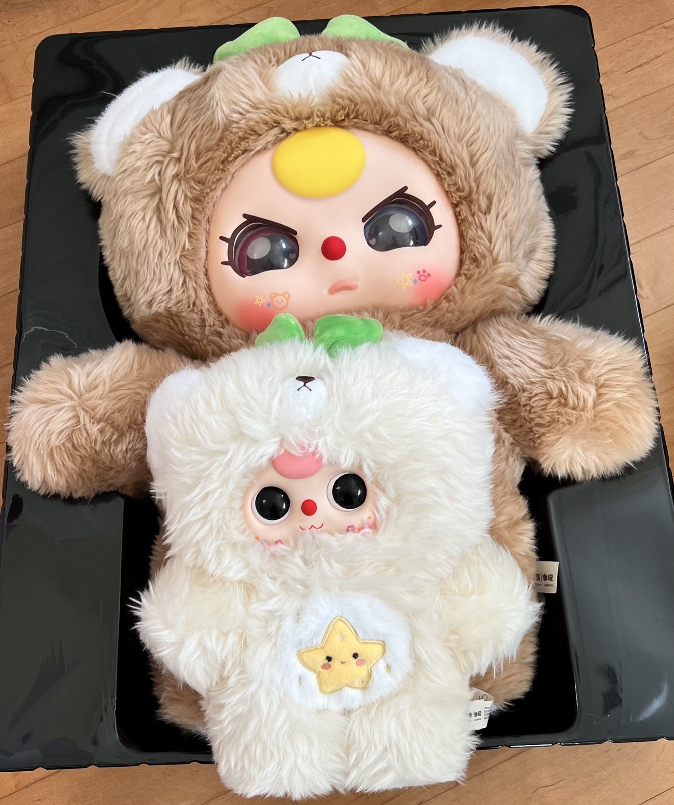 NEW Authentic BABY THREE 1000% Big Baby Plush Set 400% Baby Brown Bear BB3 HTF