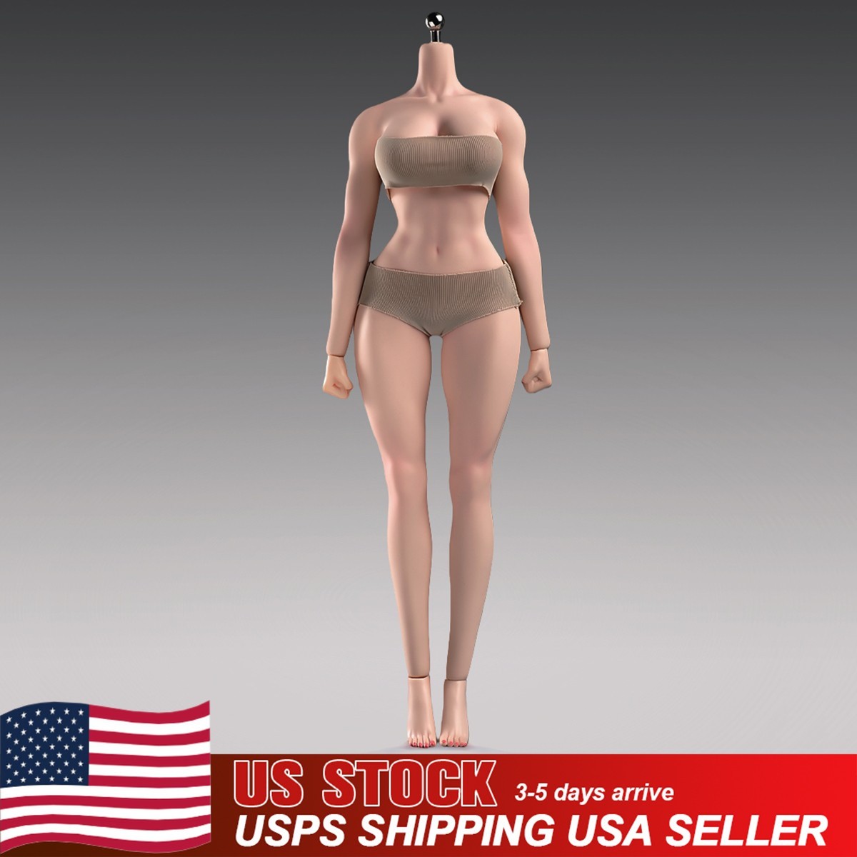 US ANT T307 1/6 Female Fitness Model Action Figure Body 12in Muscle Bust Soldier