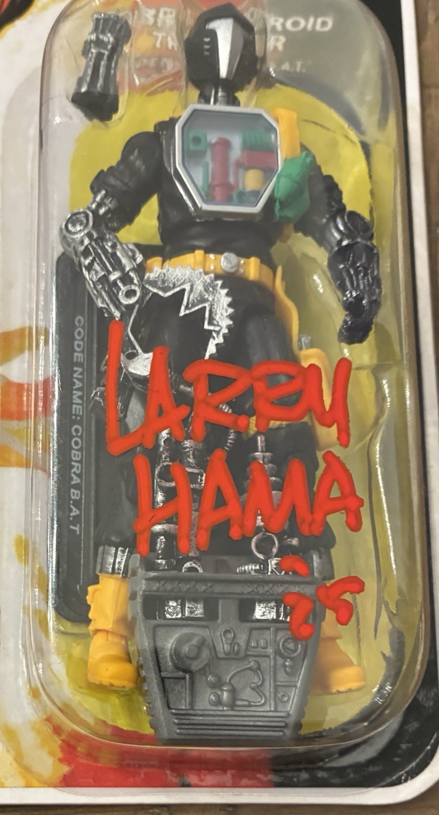Larry Hama Signed 2008 GI Joe Comic Series Cobra BAT Action Figure Beckett BAS
