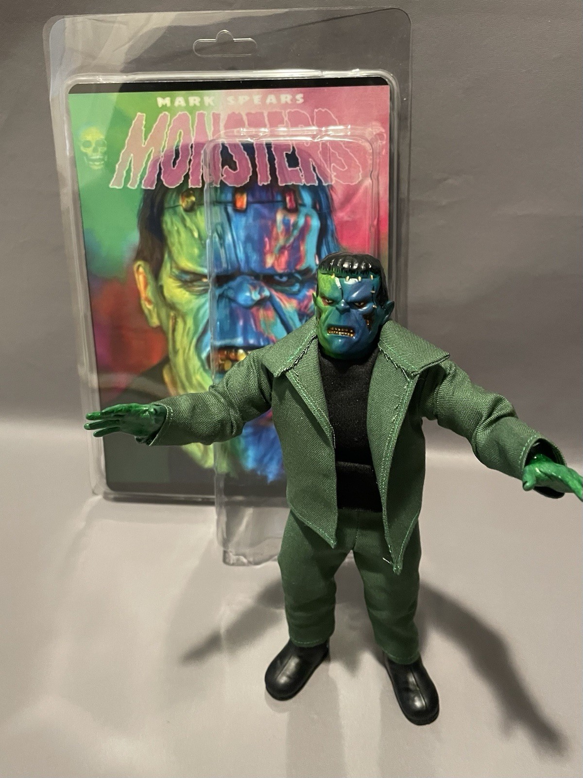 MARK SPEARS FRANKENSTEIN MONSTER TRIBUTE-FAN ART CUSTOM 8” FIGURE-AHI (read desc