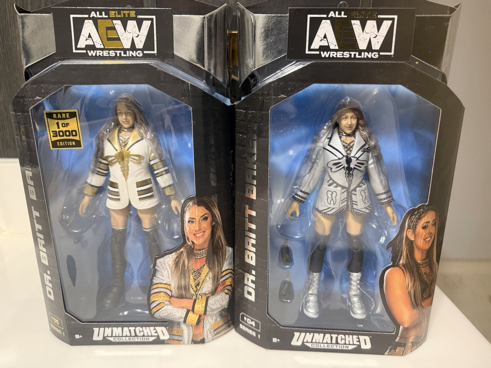 AEW Jazwares Lot (6) Dr Britt Baker 1/3000, Thunder Rosa Unmatched Unrivaled