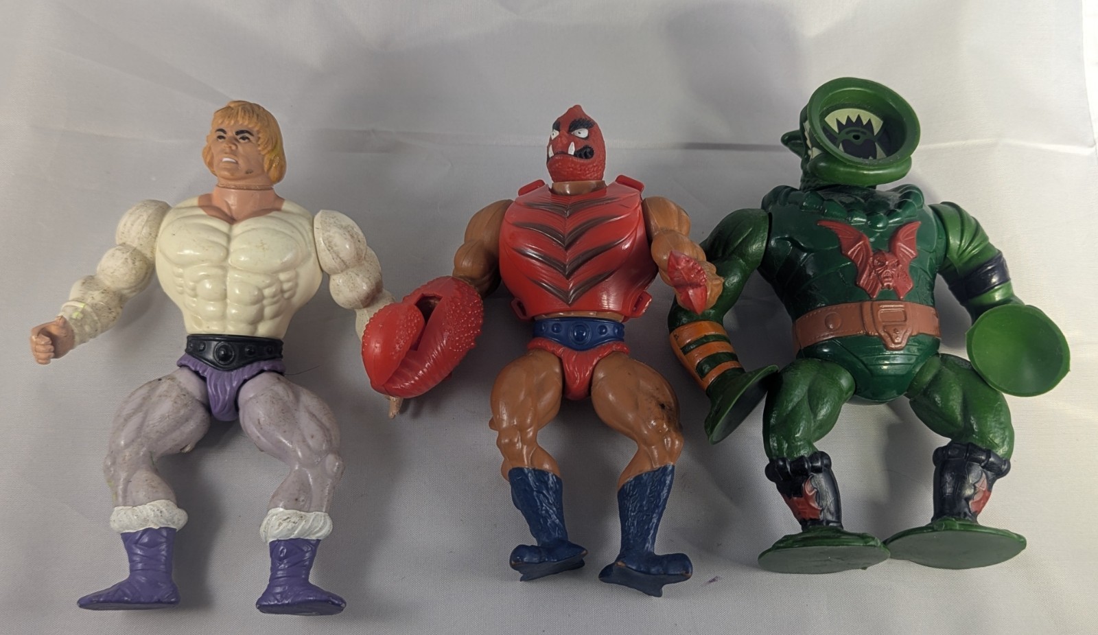 VINTAGE He-Man 1980&rsquo;s MOTU Action Figures CLAWFUL, PRINCE ADAM, LEECH Lot of 3