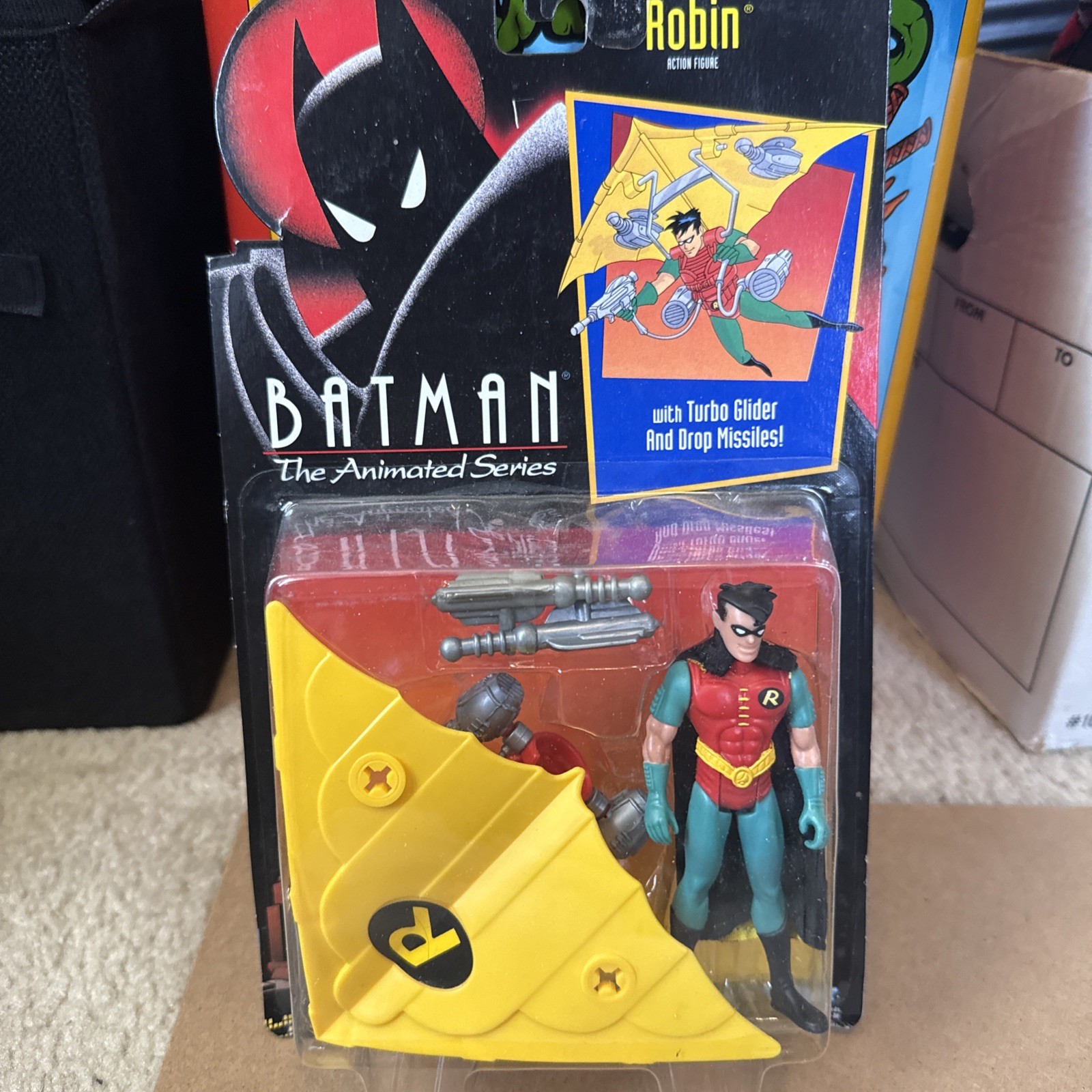1992 Batman The Animated Series ROBIN Turbo Glider Figure SEALED MOC Kenner 7947