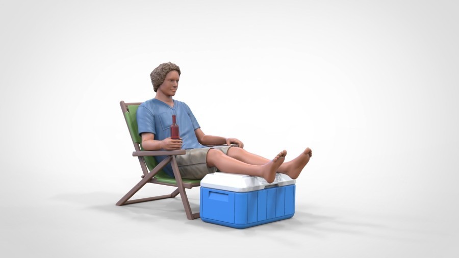 Miniature Figure Man Chillout HO Scale 1:87 NO PREISER