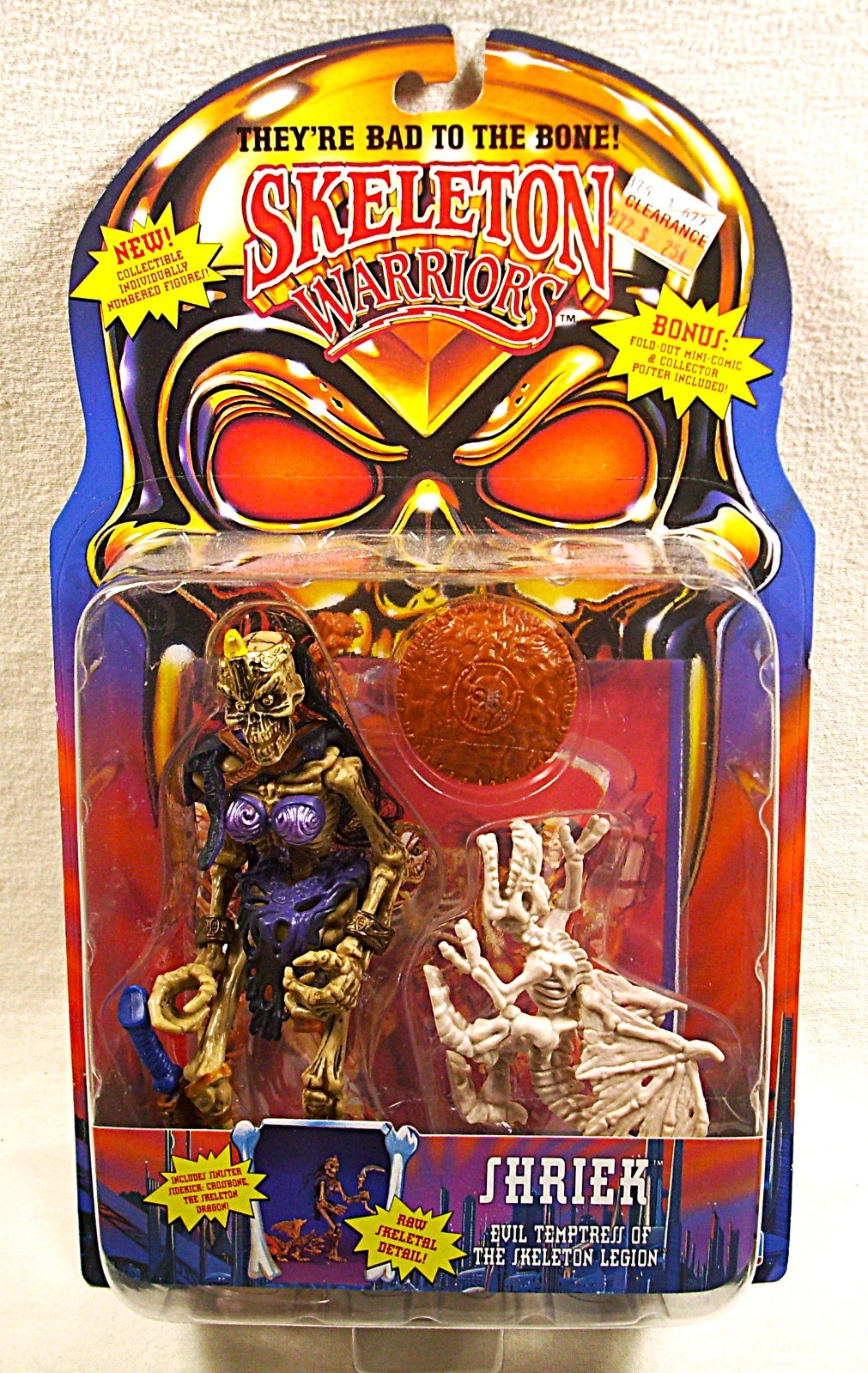 Vintage ☆ 1994 Playmates ☆ Skeleton Warriors ☆ SHRIEK Figure ☆ L@@K!