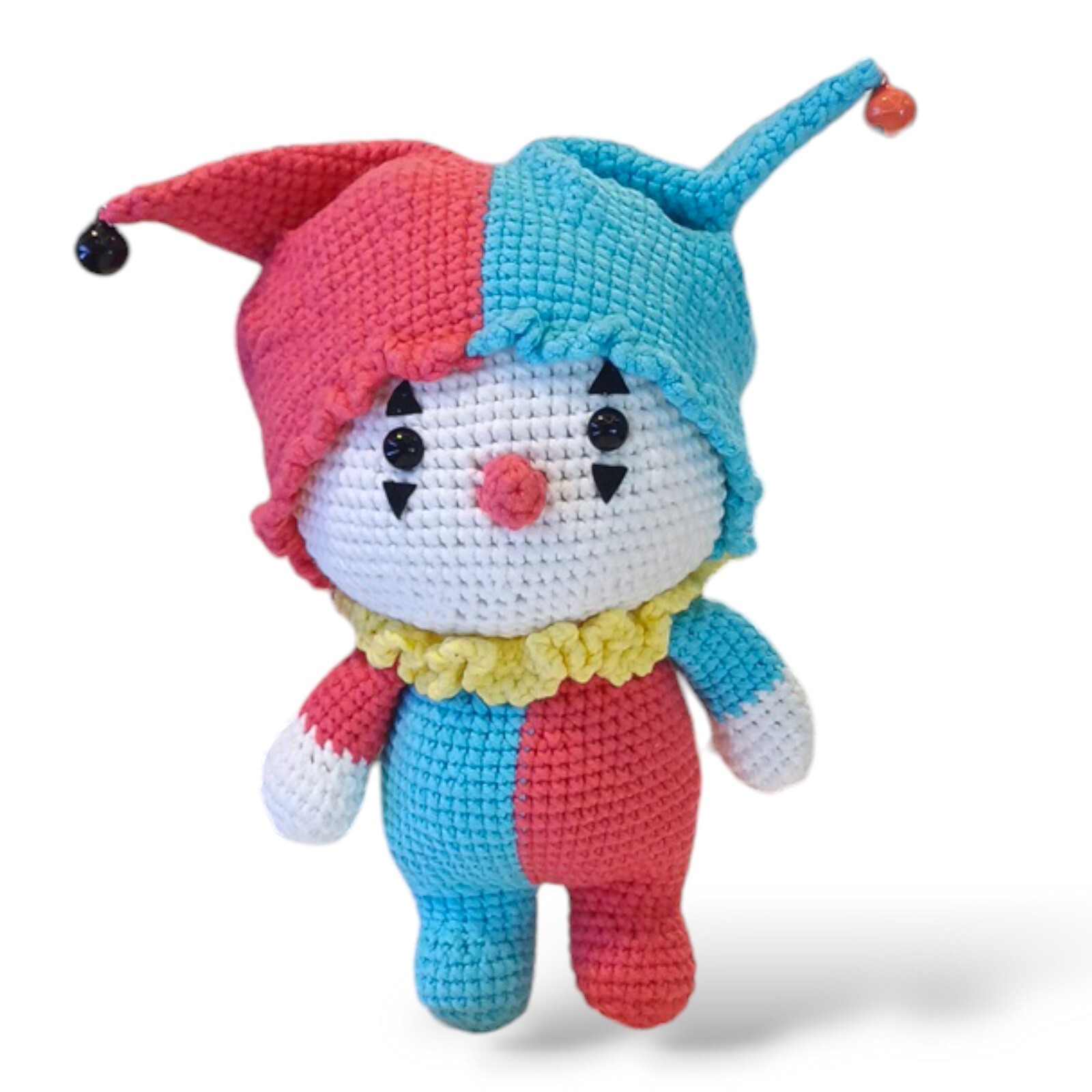 Handmade Crochet Clown Doll – Jester Costume, Unique Gift, Kids Room Decor Bell