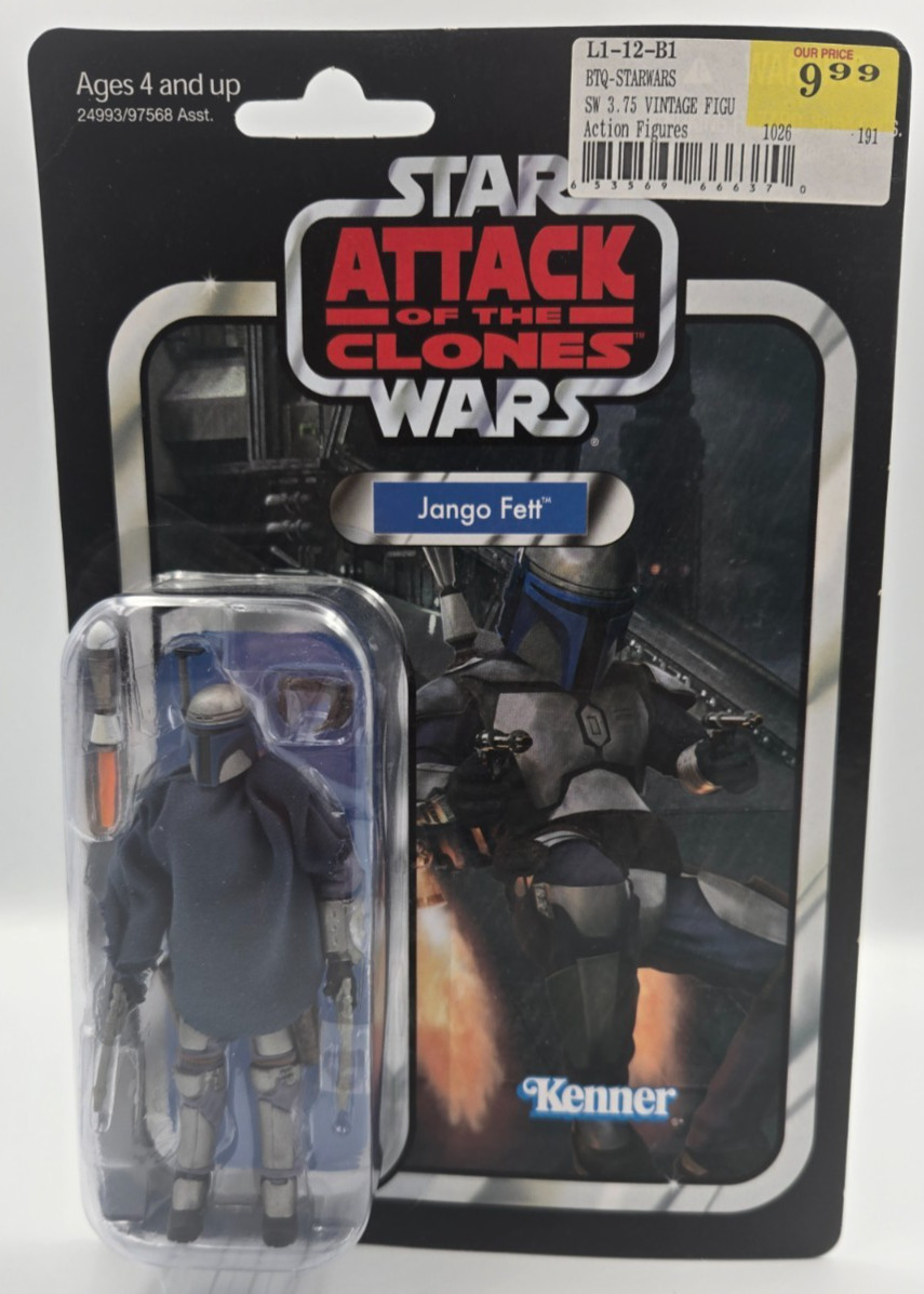 Star Wars Jango Fett Figure 2011 The Vintage Collection VC34 AOTC Kenner Punched