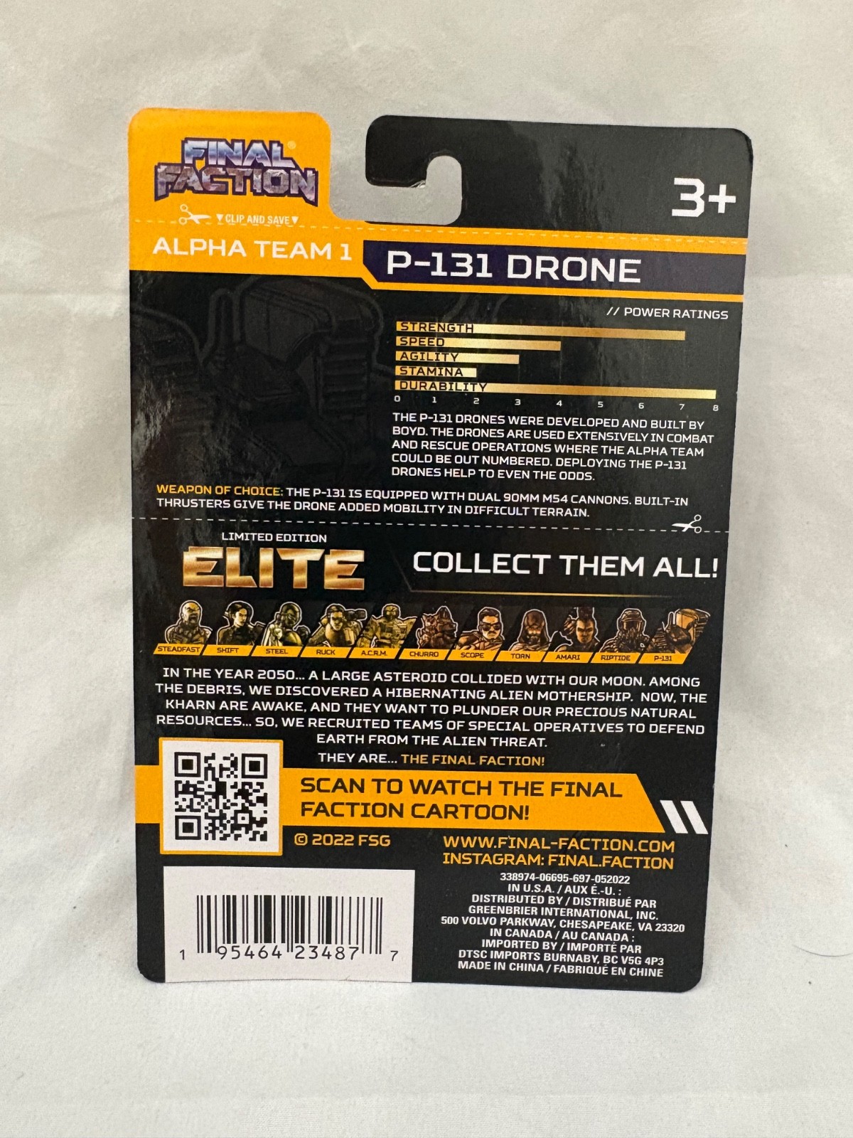 Final Faction – Alpha Team 1 – ELITE – P-131 DRONE – Action Figure – NEW