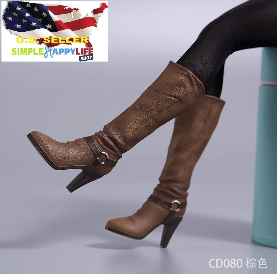 NEW 1/6 scale BROWN boots for 12&Prime; Female figure worldbox Phicen Hot toys ❶USA❶