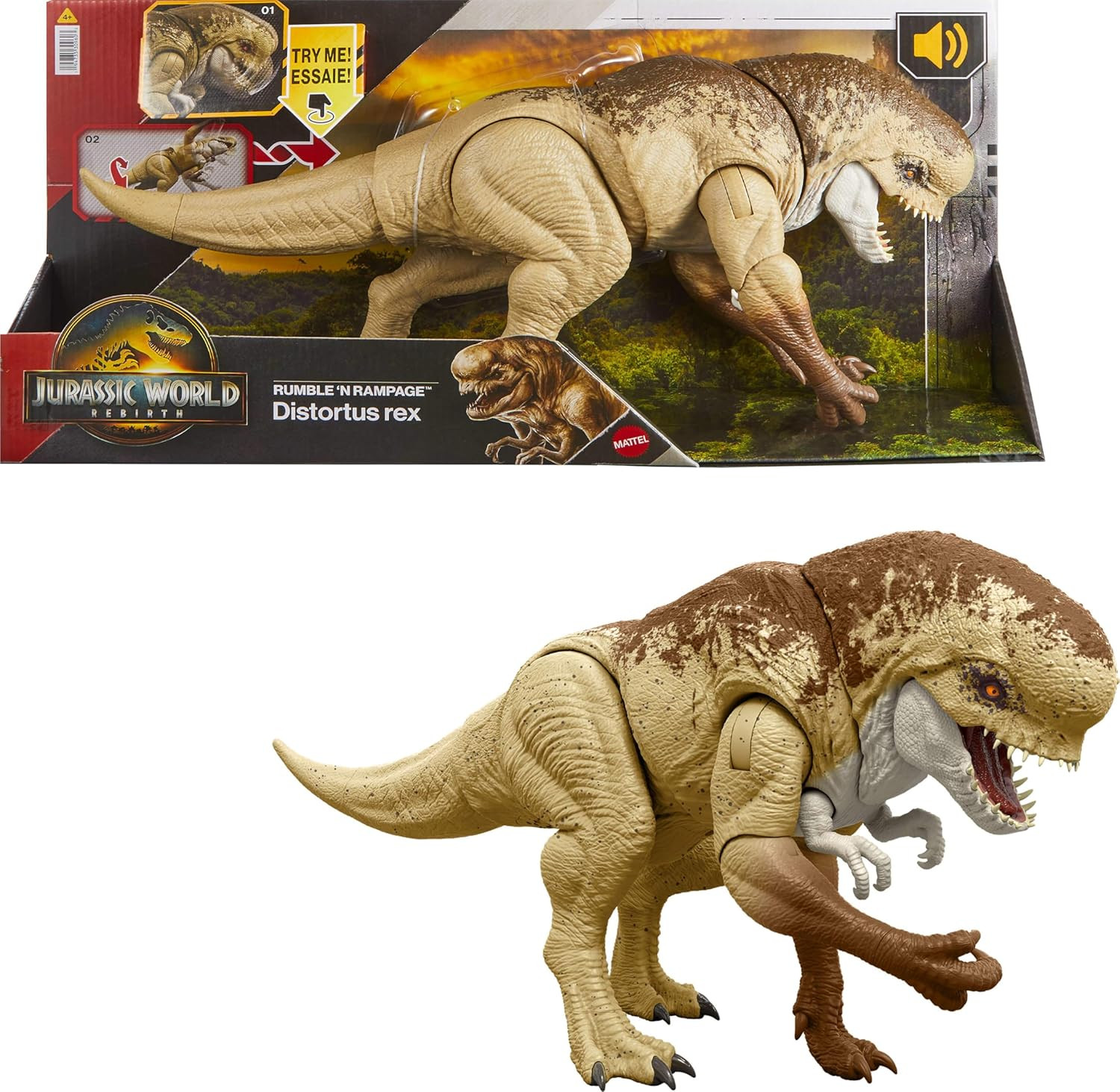 Jurassic World Rebirth Distortus Rex Rumble N Rampage Dinosaur Action Figure 22