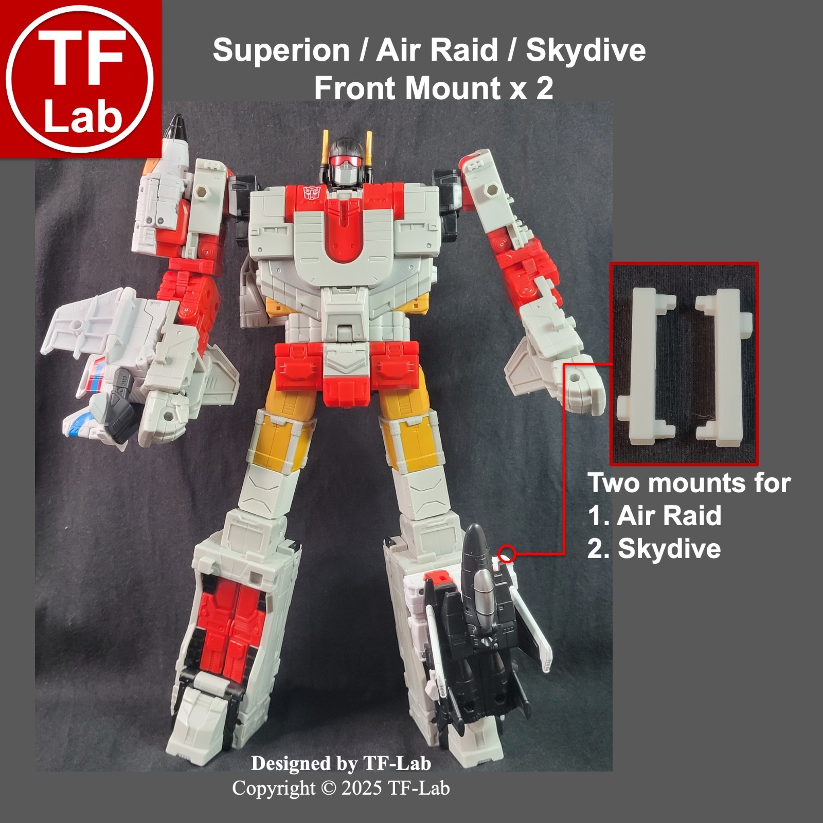 Front Mount Upgrade Kit: Transformers Superion Air Raid Skydive Age of Prime