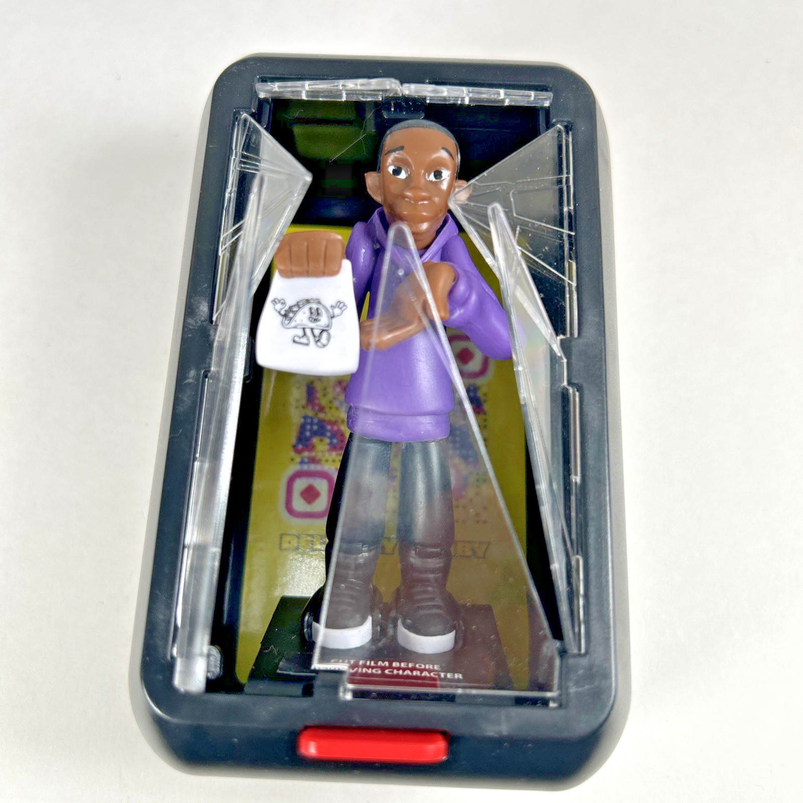 Delivery Khaby Exploding Case Action Figure Purple Shirt