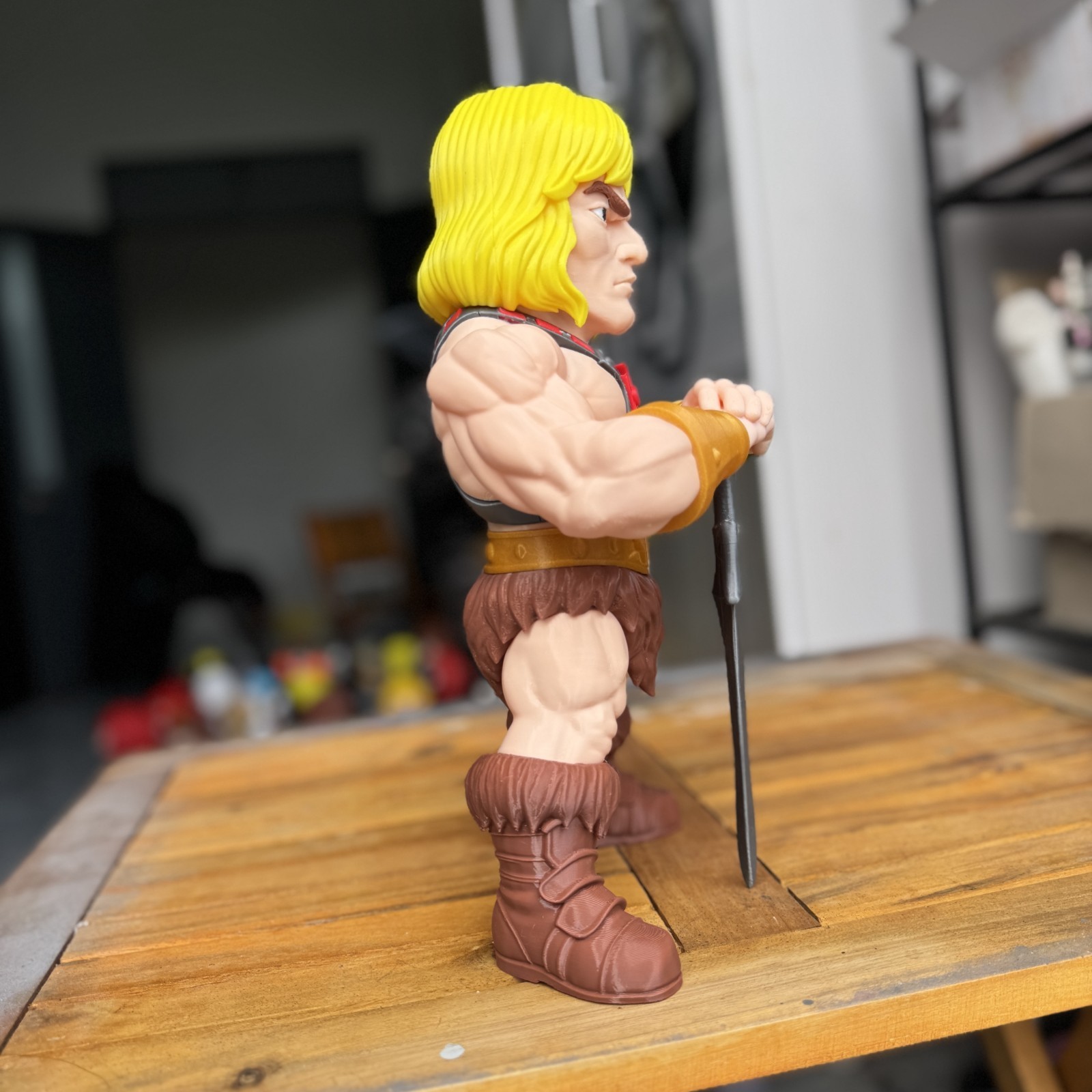 12&Prime; Stylized He-Man Inspired 3D Printed Figure – Custom Art Toy Collectible