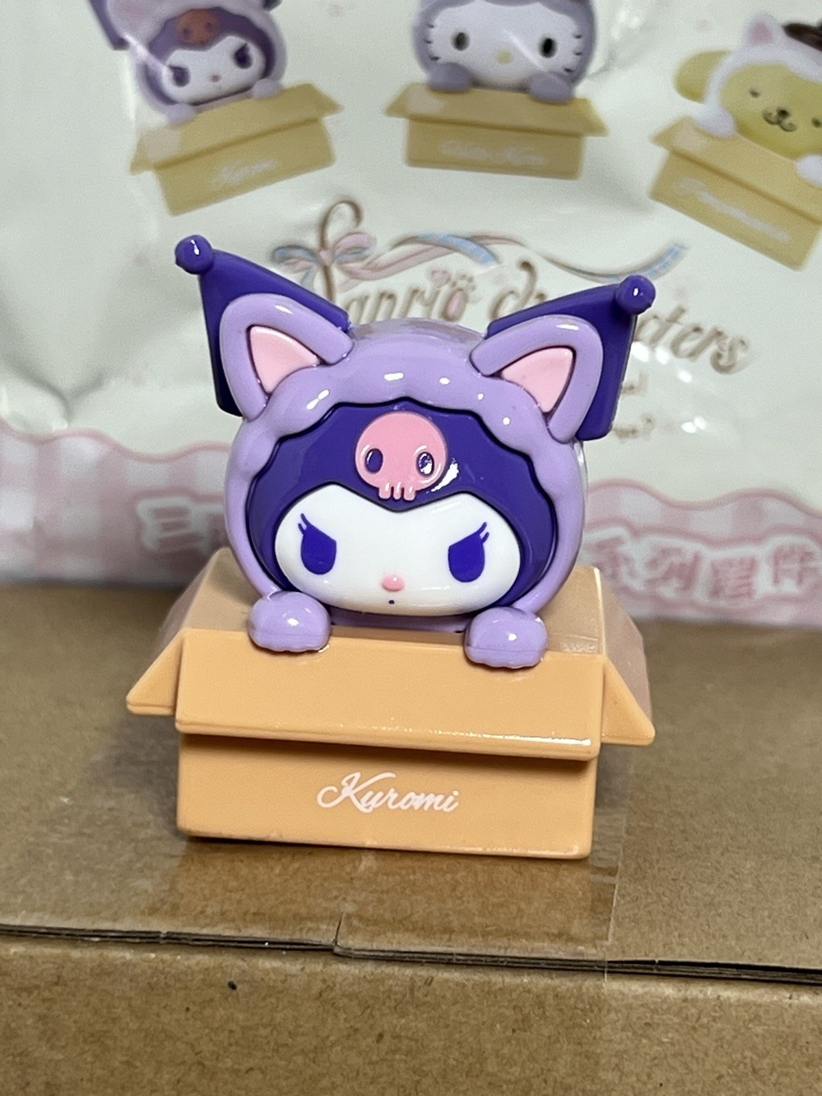 Sanrio Characters Kuromi in Box Wearing Cat Costume 1.5&Prime; Figure New