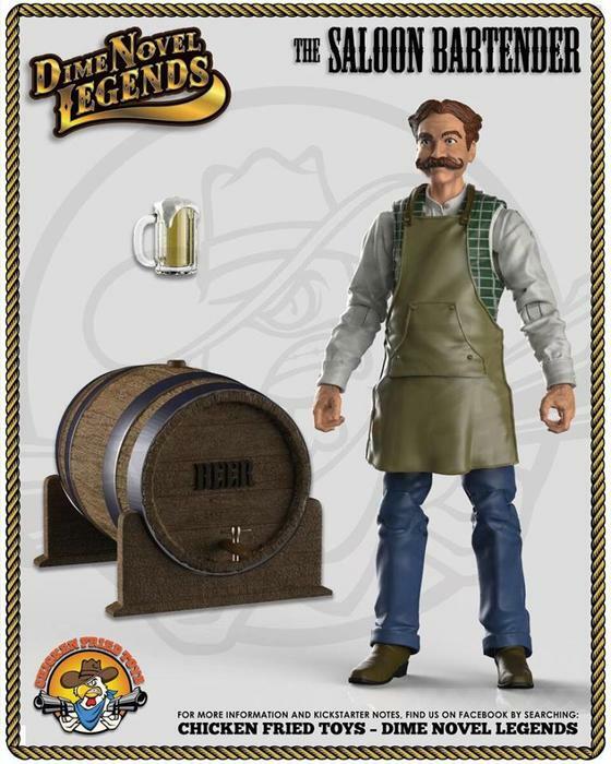 Dime Novel Legends 1:18 scale (4&Prime;) old west action figure Saloon Bartender