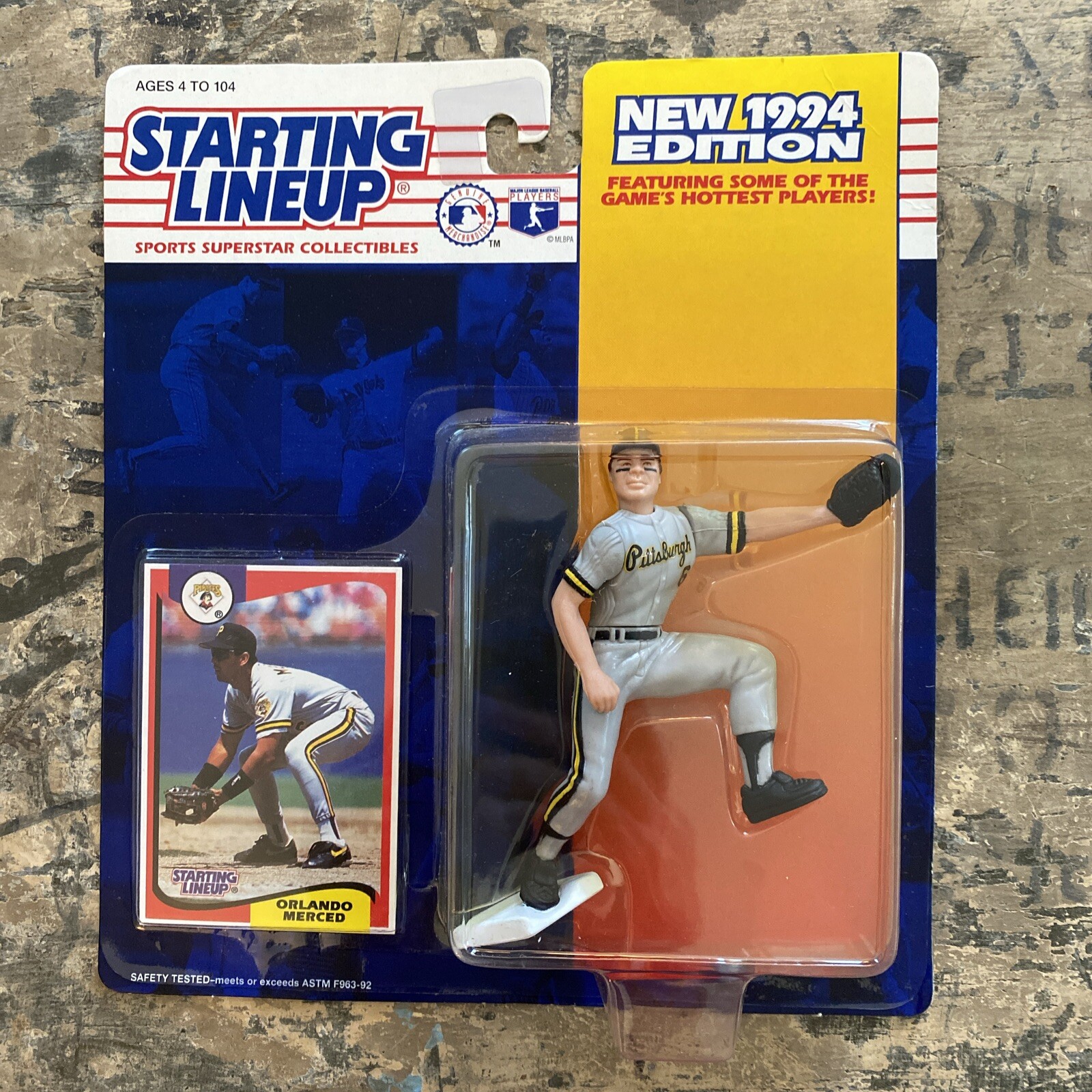 1994 Starting Lineup ORLANDO MERCED Baseball Figure Card Pittsburgh Pirates SLU