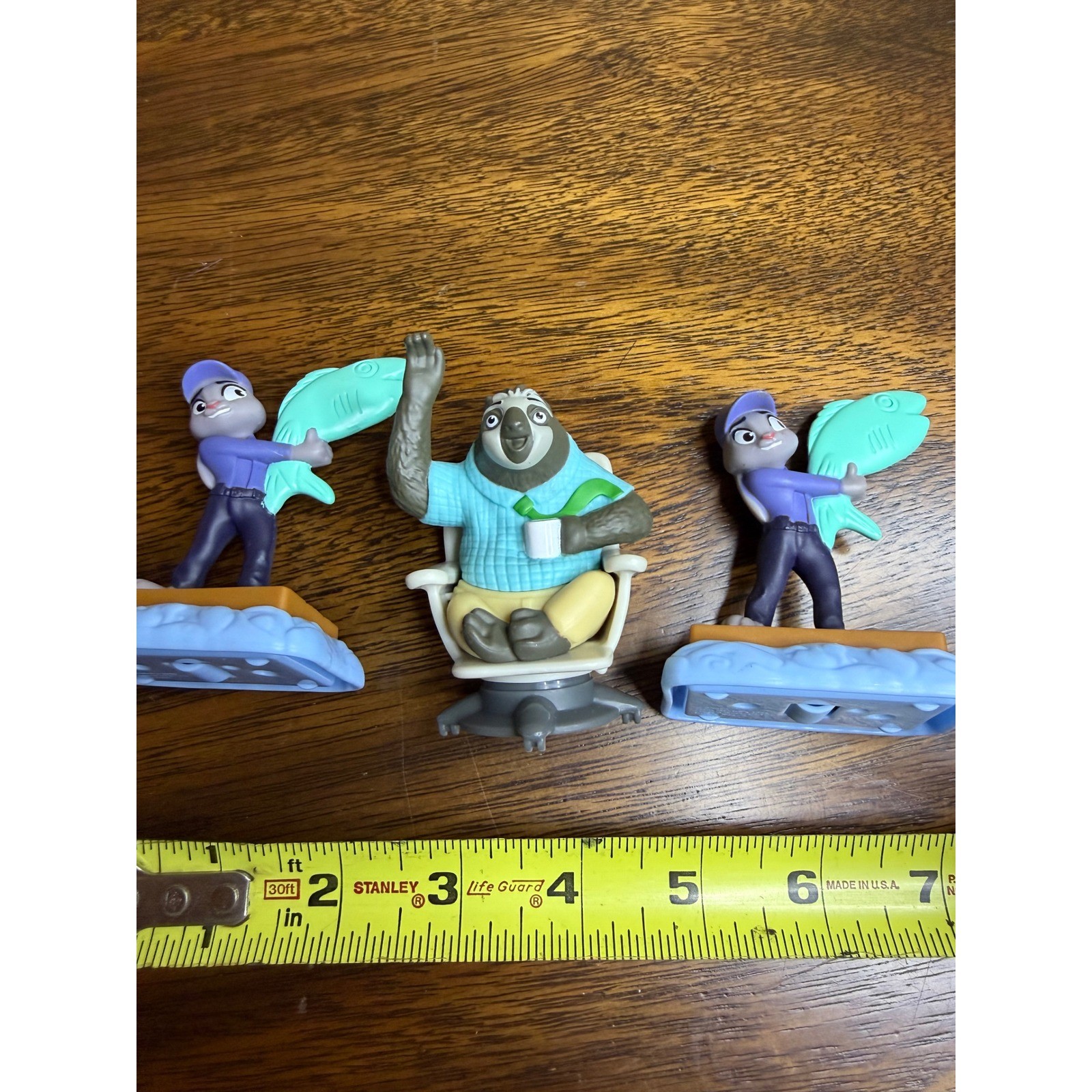 Disney Zootopia Flash Sloth and Judy Hopps Fish Figure Set of 3 Toy Figures