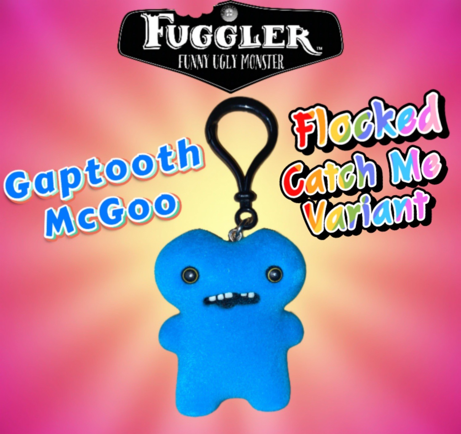 NEW Fuggler Gaptooth McGoo Blue Flocked 2.5” Keychain – Rare Catch Me Variant