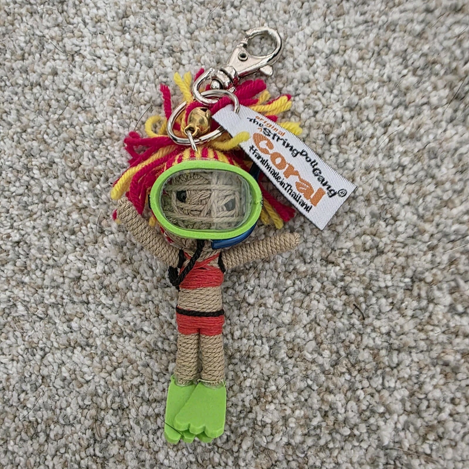 Kamibashi Coral Scuba Diver The Original String Doll Gang Keychain Clip Thailand