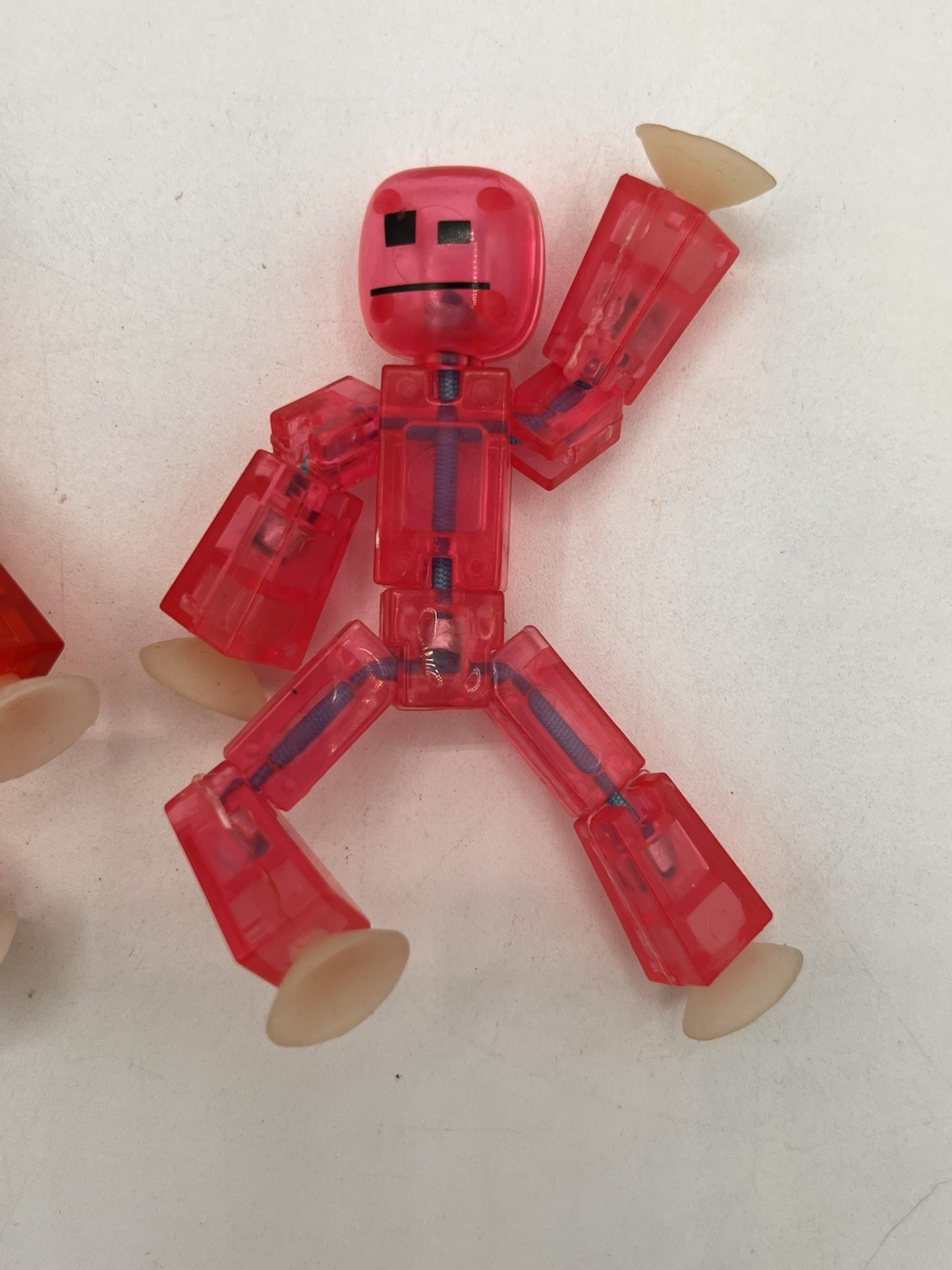 Stikbot Clear Red Translucent Red String Action Figure And Red Panda Lot Of 2