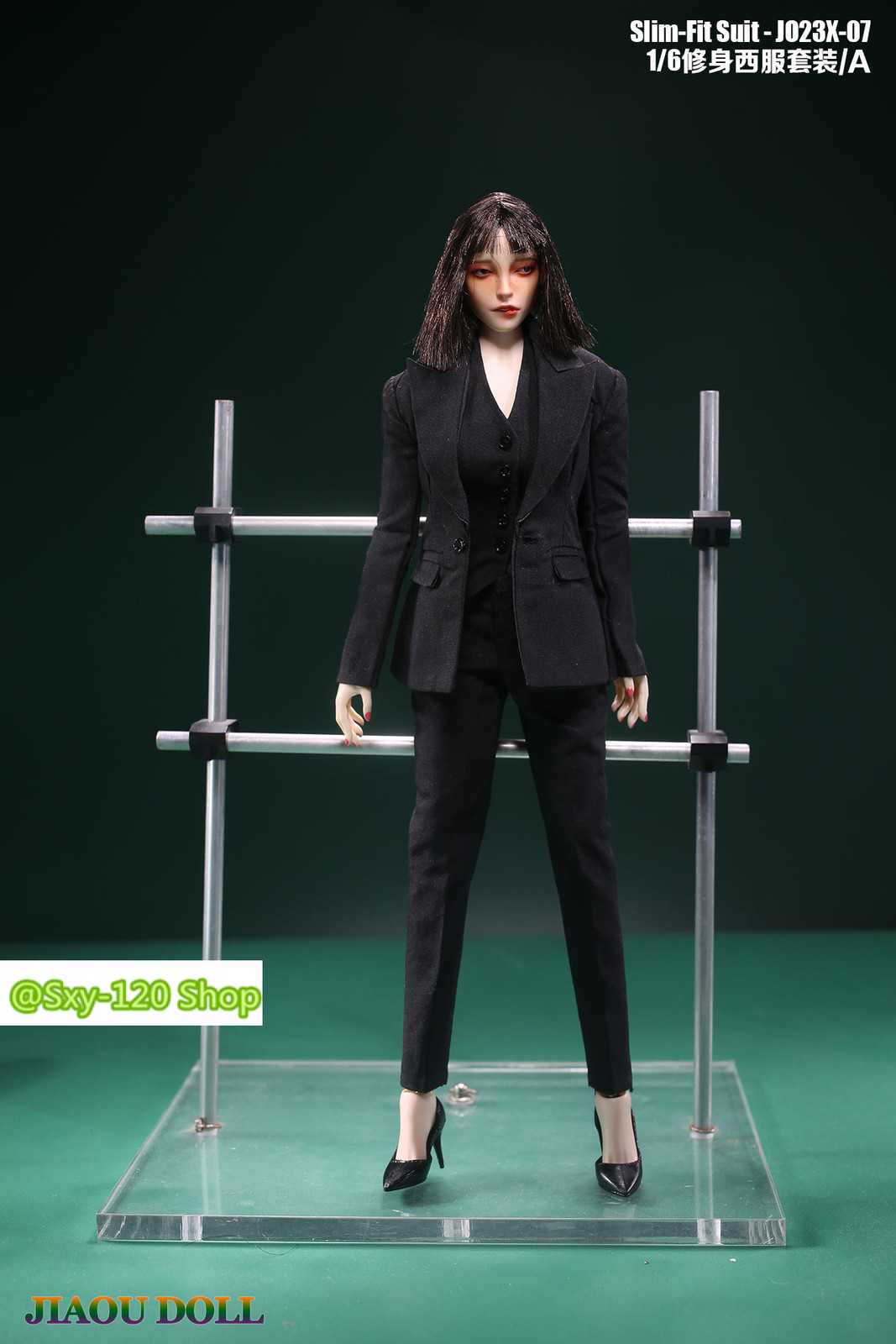 JO23X-07A 1/6 Female Black Professional Slim Fit Suit Set For 12 »PH TBL Figure