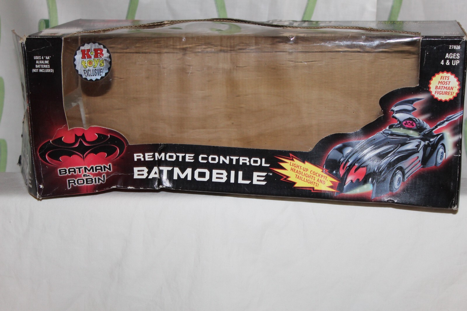 1997 BATMAN & ROBIN MOVIE REMOTE CONTROL BATMOBILE KB TOYS EXCLUSIVE W Box Works