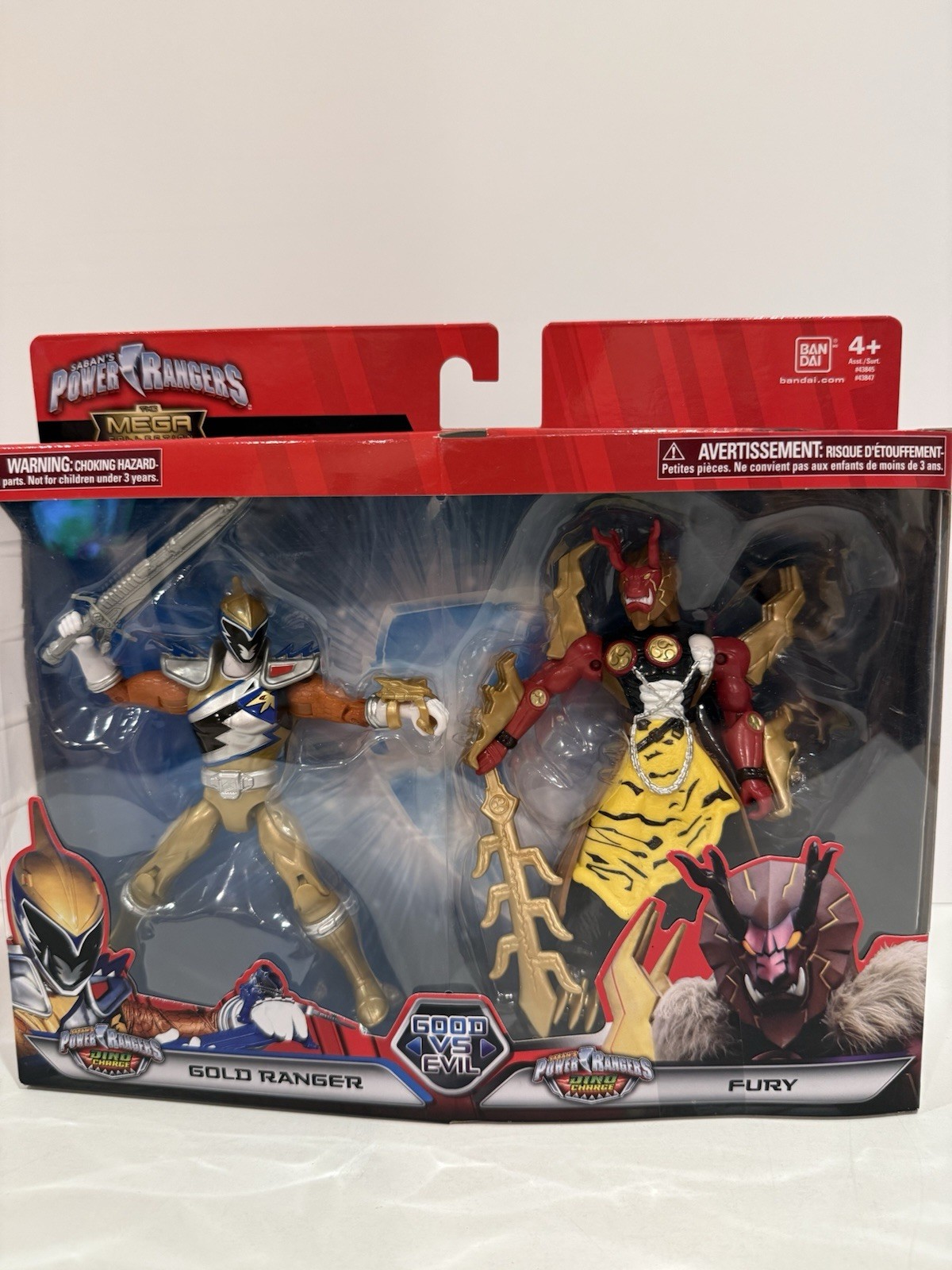 Power Rangers Mega Collection Good vs Evil Dino Charge Gold Ranger vs Fury Pack