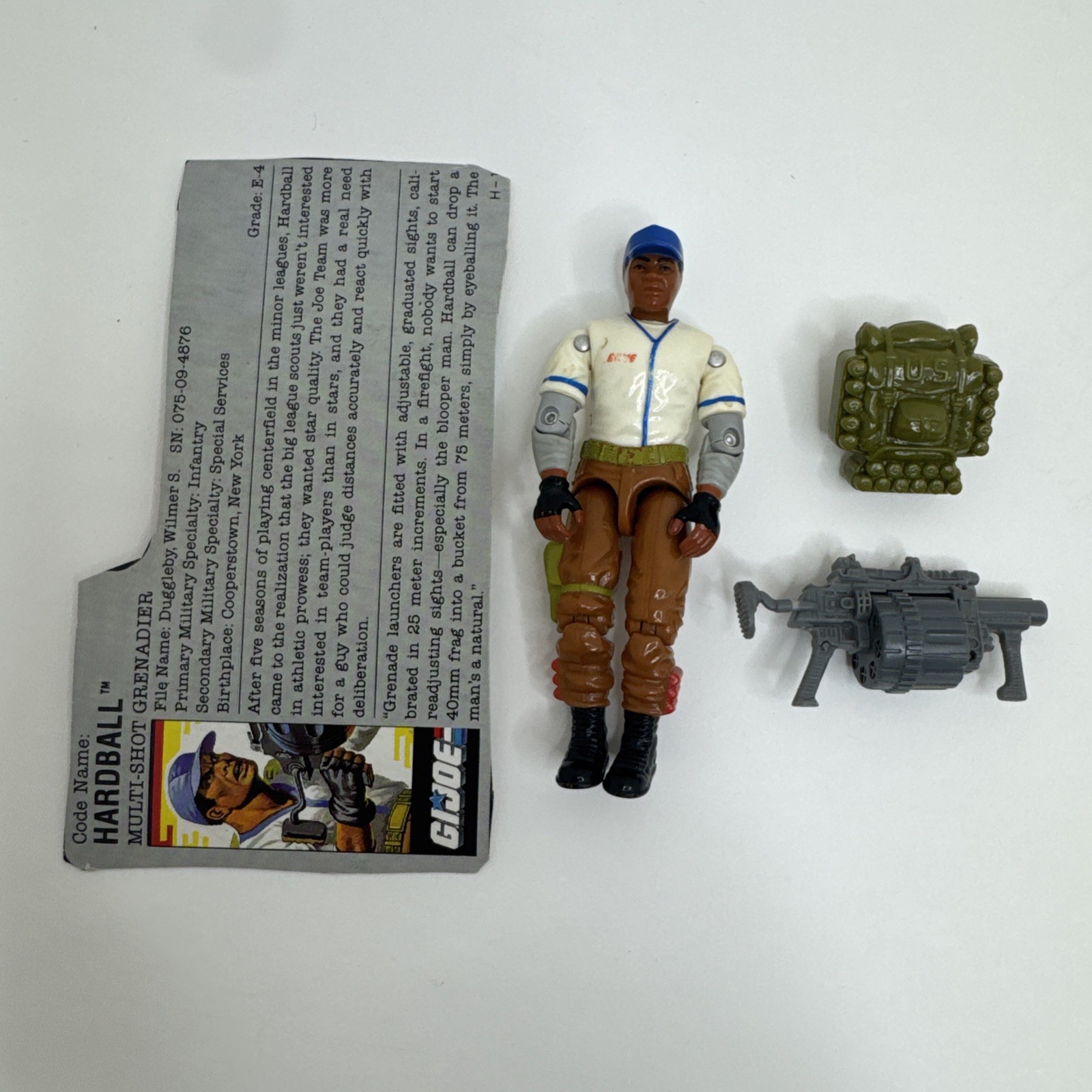 GI Joe Hardball v1 Action Figure with File Card 1988 Hasbro 100% COMPLETE