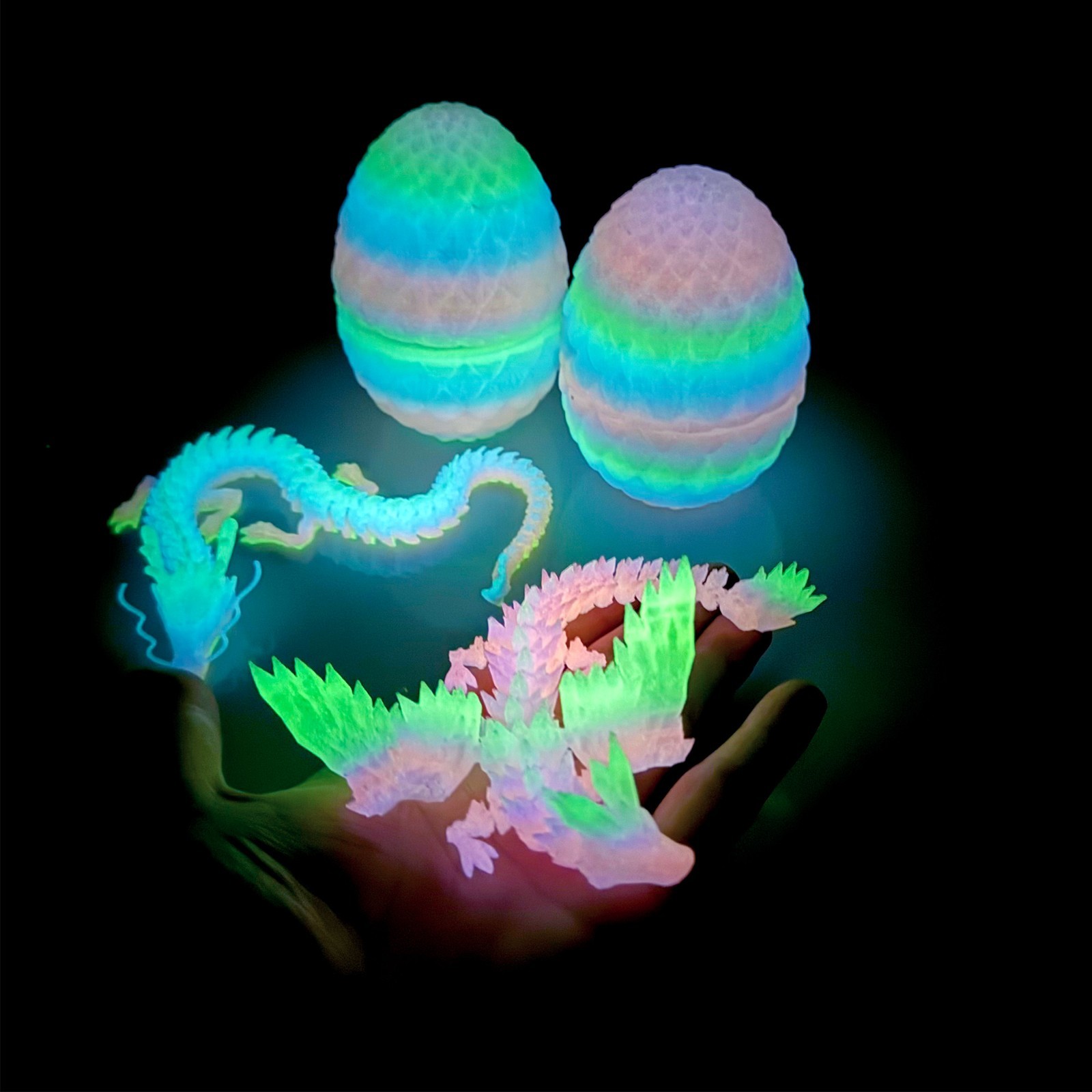 2PCS/Set 3D Printed Dragon Egg Model,Articulated Animals figure,Toys Home Decor