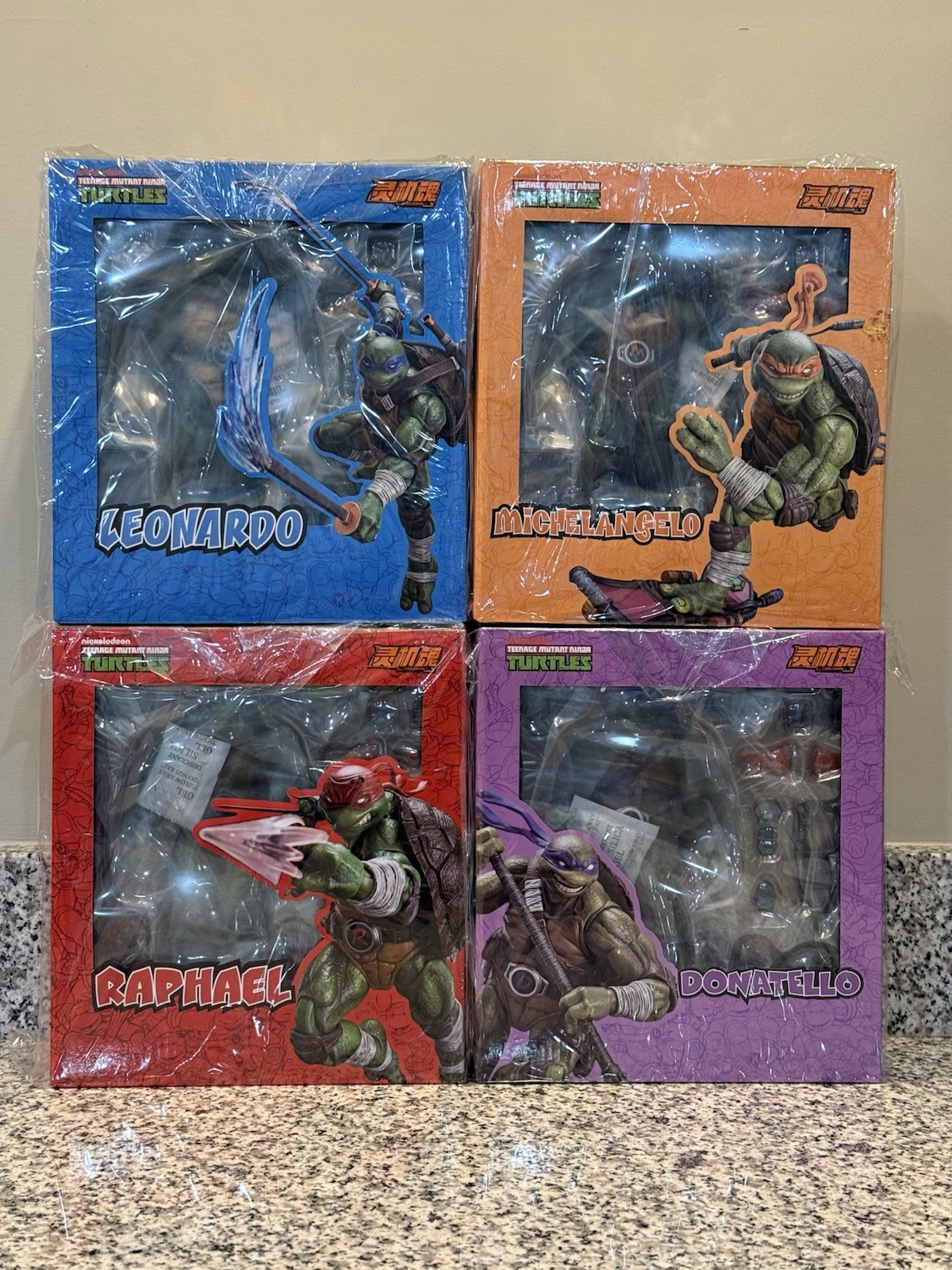 Lingjihun TMNT Ninja Turtles Action Figures Lot of 4