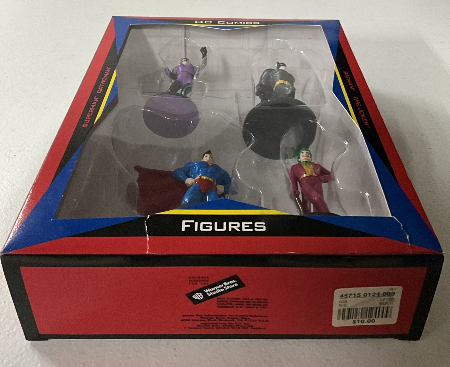 DC Figures Warner Bros Studio Store 4 Pack Batman Superman Joker Catwoman 1999