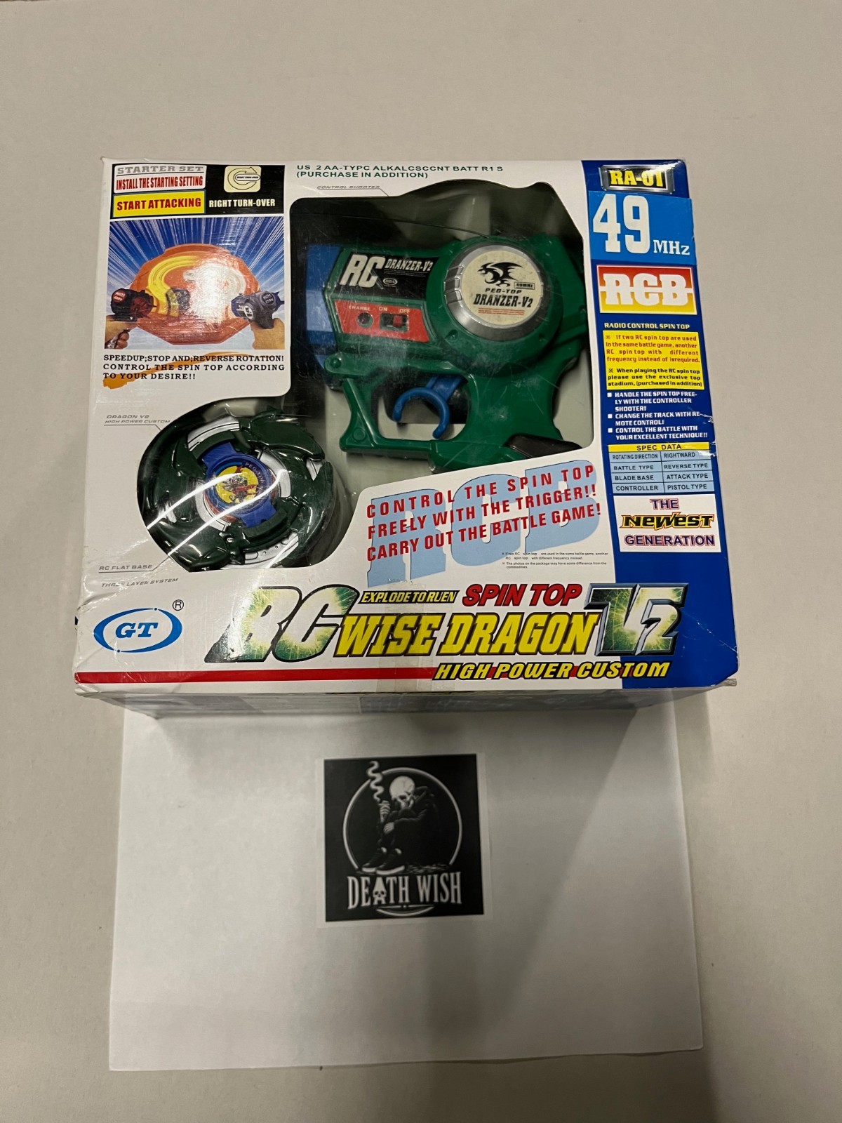 RA-01 RC Wise Dragon V2 RCB Radio Control Spin Top GT 49MHz Vintage Takara NIB
