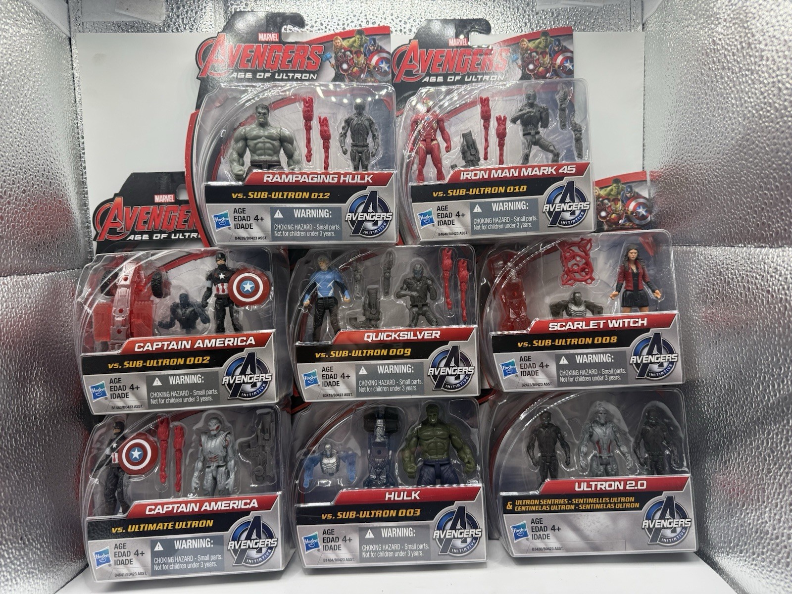 8 AVENGERS Age of Ultron Marvel Vs. Ultron 2.5&Prime; inch Figure Pack COMPLETE SET