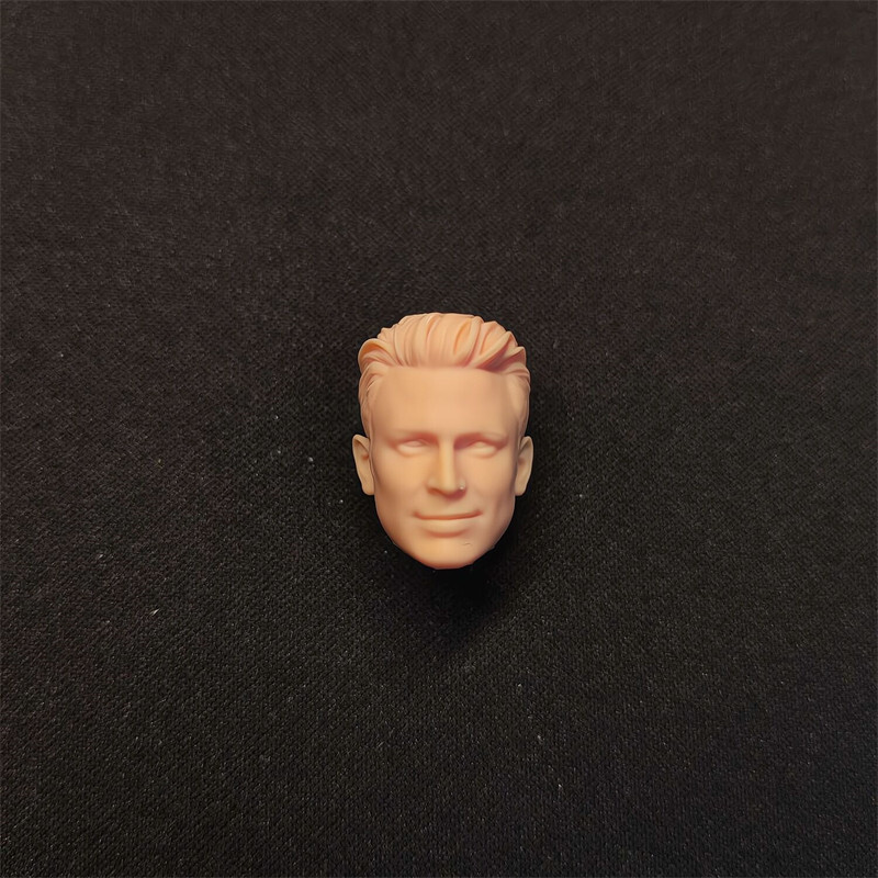 1/12 Scale Smile Captain Chris Evans Head Sculpt Unpainted Fit 6&Prime; ML Figure
