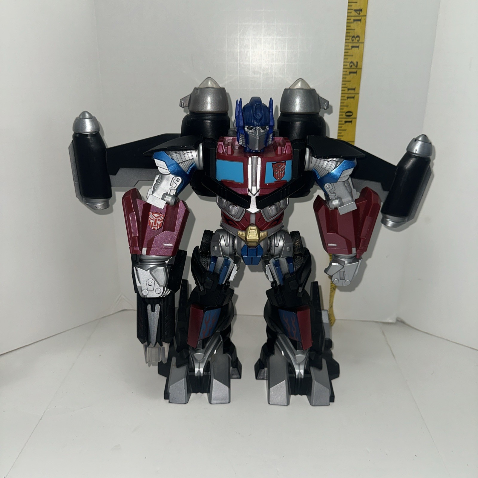 2008 Hasbro Optimus Prime Transformers Mega Power Bots Jet UPS Untested As Is