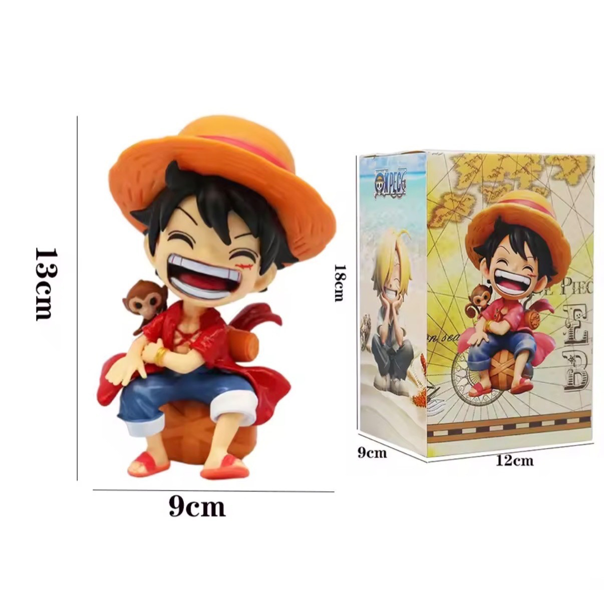 One Piece Luffy Figure with Monkey D. Luffy 13cm Anime Collectible New with Box