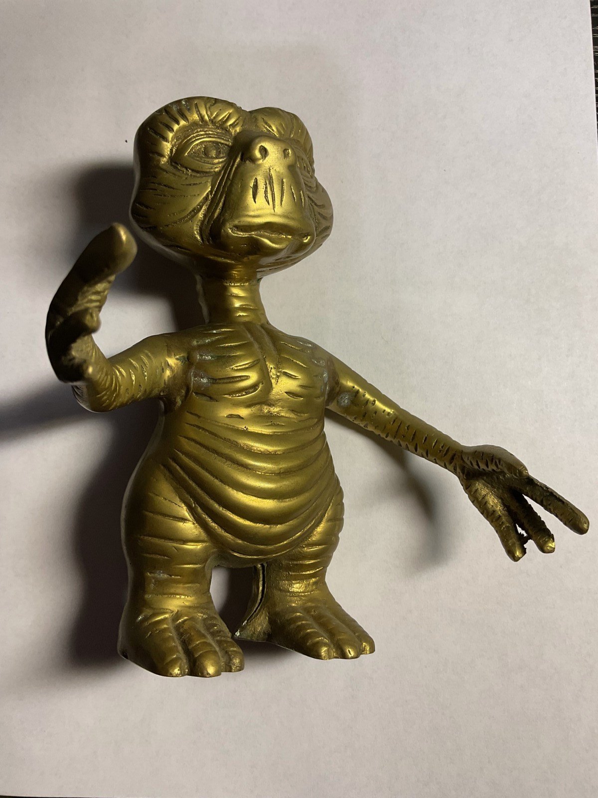 Vintage E .T. « Extraterrestrial » Rare Original Era Brass Figure 6-1/2” 1983