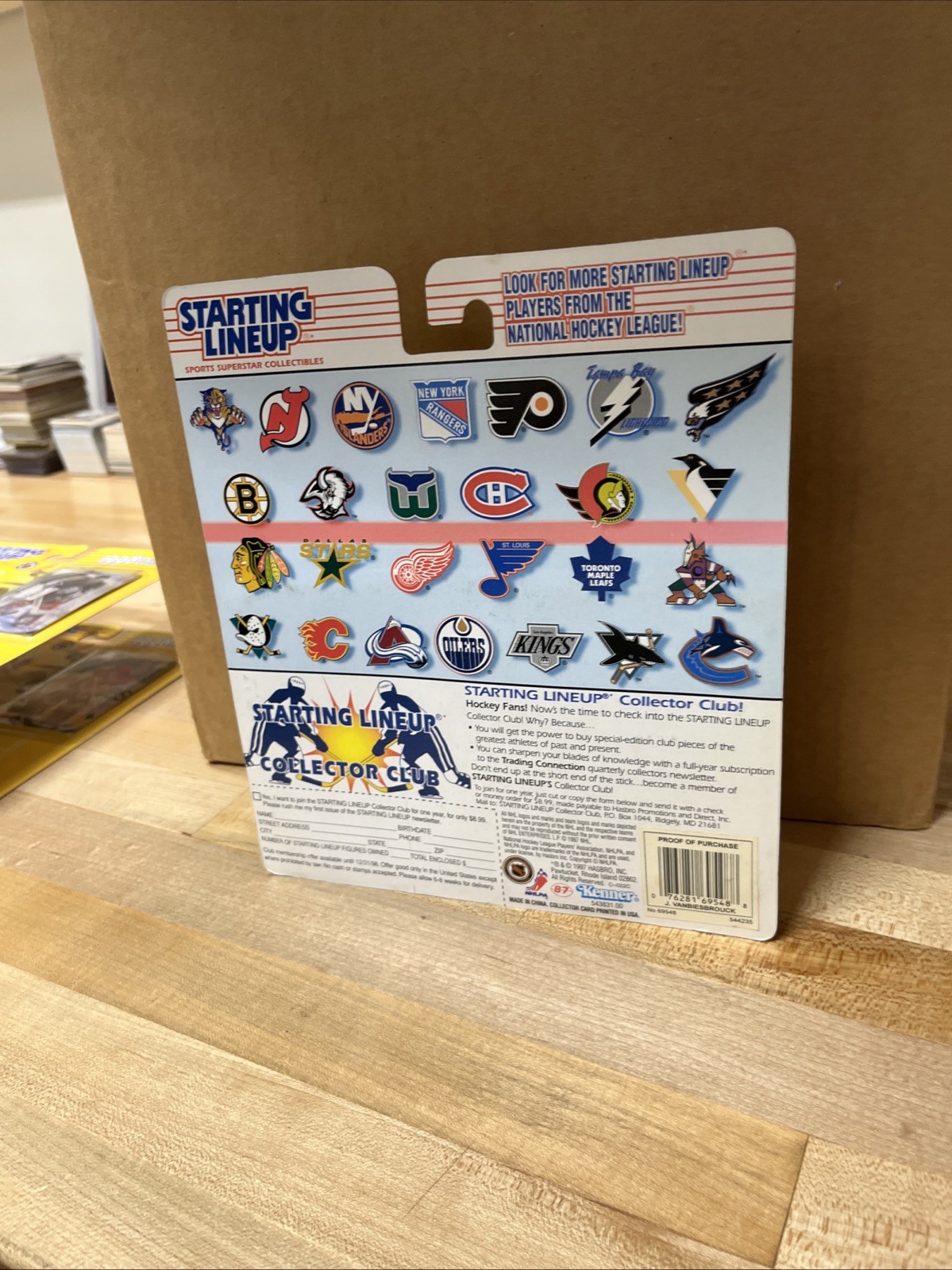 Starting Lineup 1997 Edition John Vanbiesbrouck Kenner Florida Panthers. Box 312