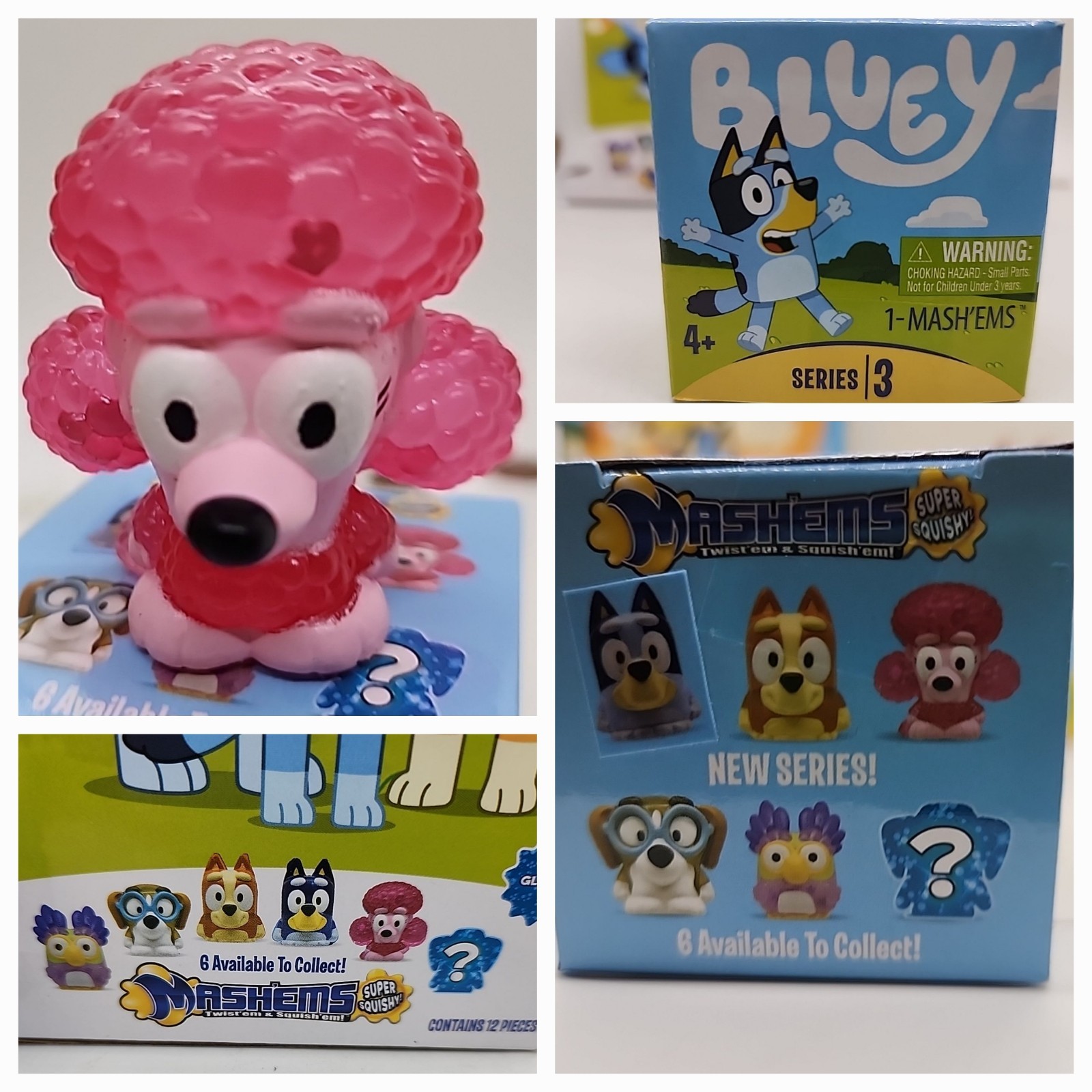 Bluey Mashems Series 3 Squishy Mash’ems GLITTER Brown COCO New 🐕