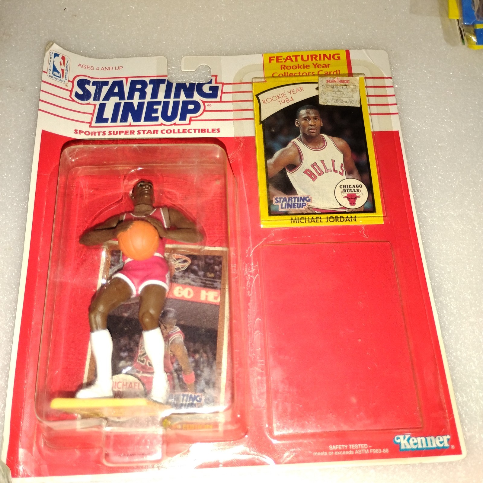 Michael Jordan 1990 Starting Line-up Figure With 2 Basketball Cards
