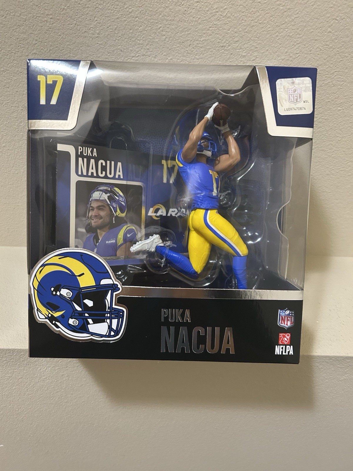 2025 NFL McFarlane Sports Picks Puka Nacua Los Angeles Rams Jersey Action Figure