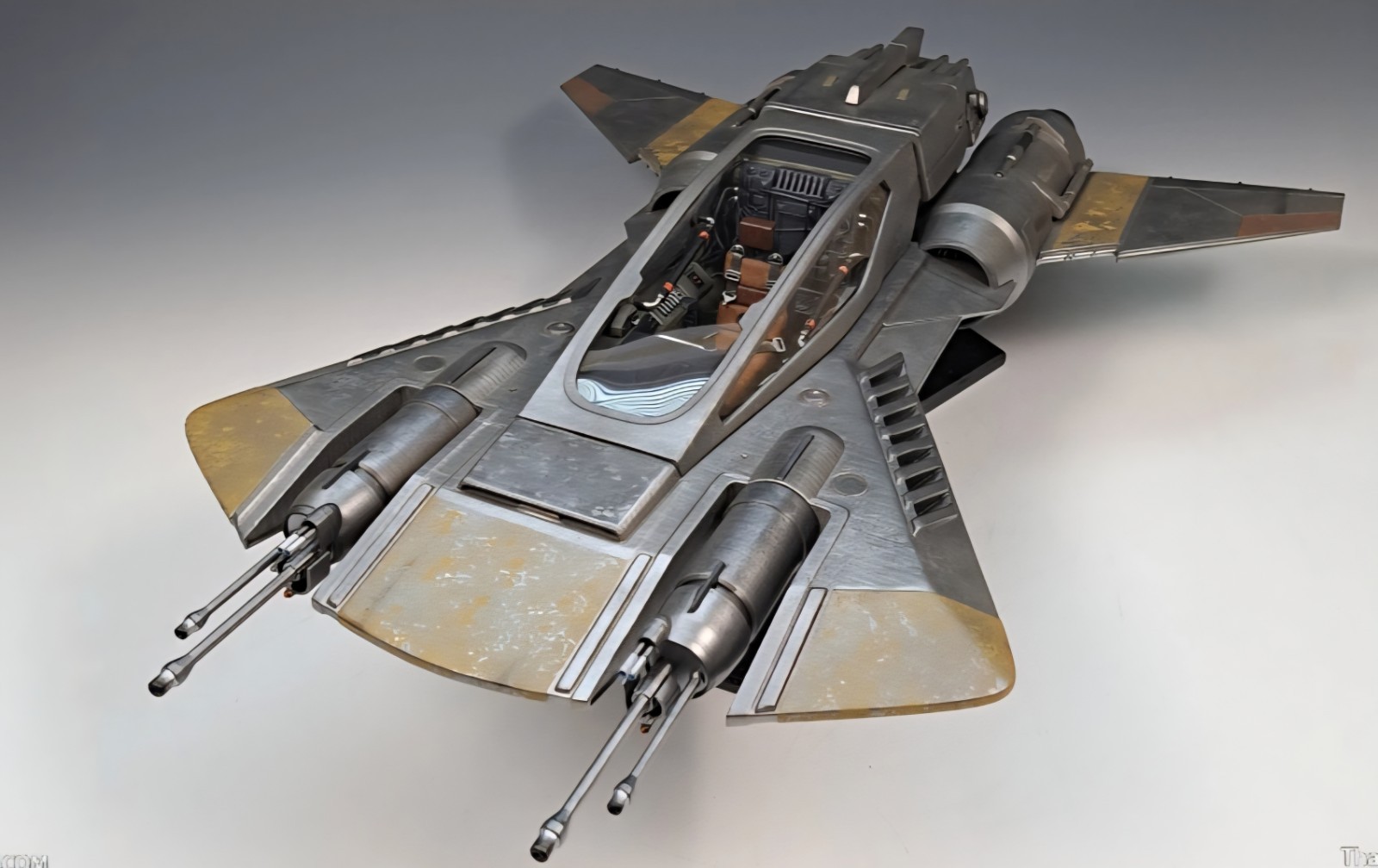 Star Wars Mandalorian Snub Starfighter 22&Prime; Model Kit W Base 1/16 Custom 3 Model