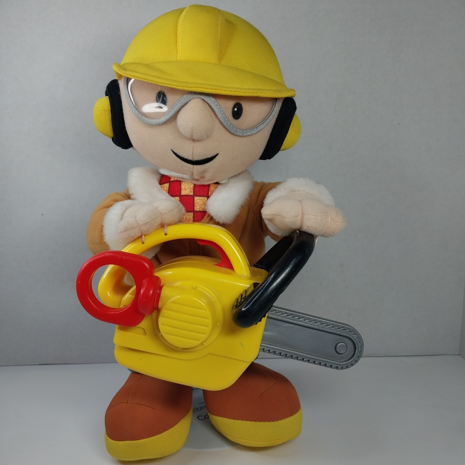 Vintage Bob the Builder Y2K Playskool Chainsaw 14&Prime; Plush Interactive 2002 Works