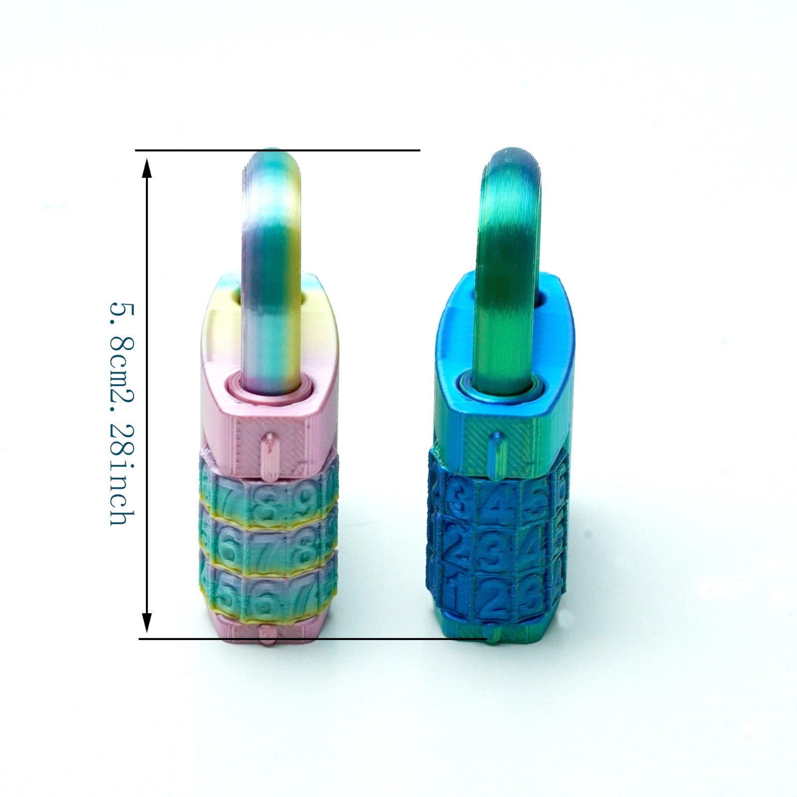 2PCS 3D Printed Lock Model,Articulated Animals figure,Fidget Toys Home Decor