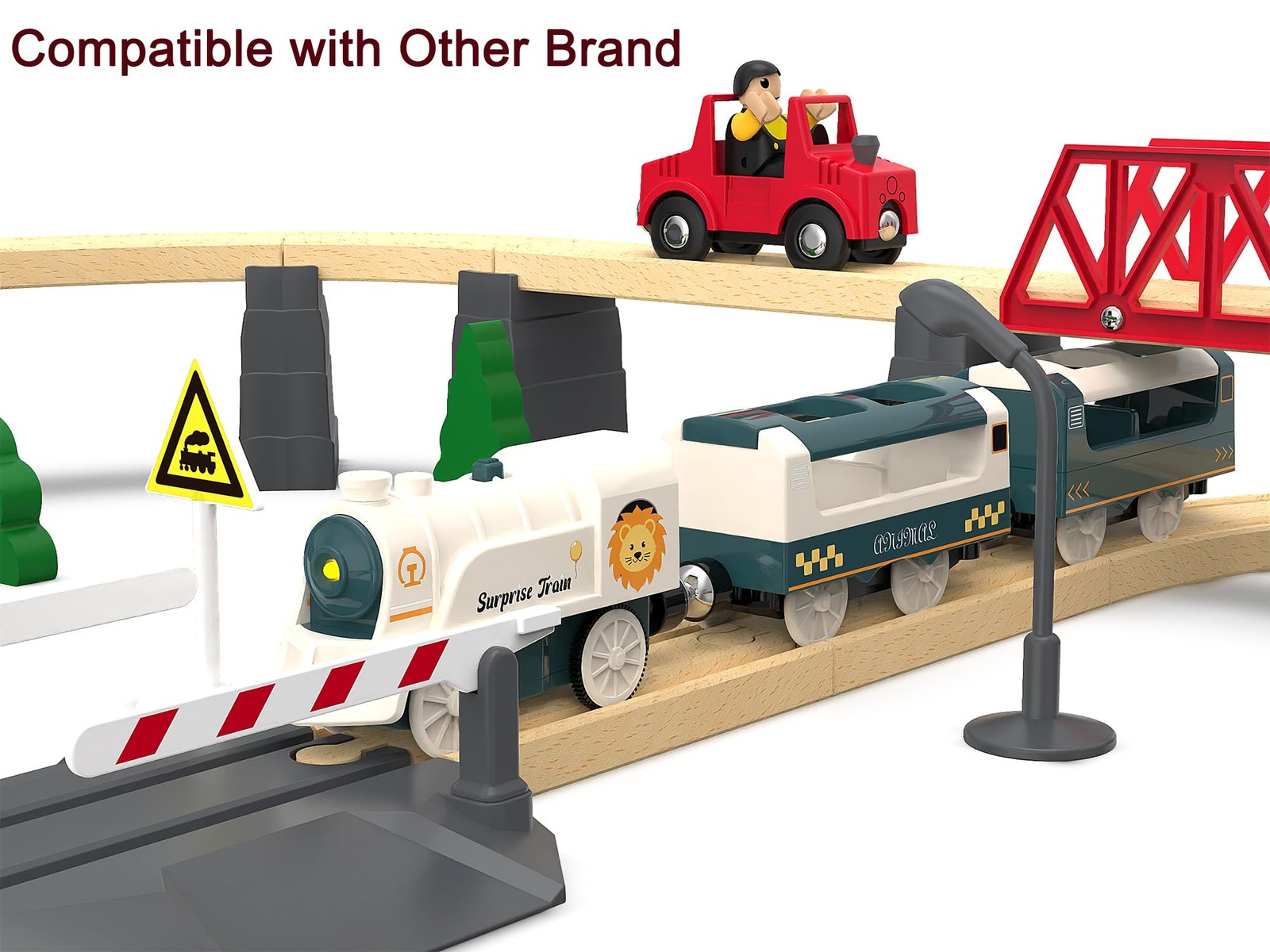 Battery Powered Train Set for Railway System, Electric Train Toys for Wooden …