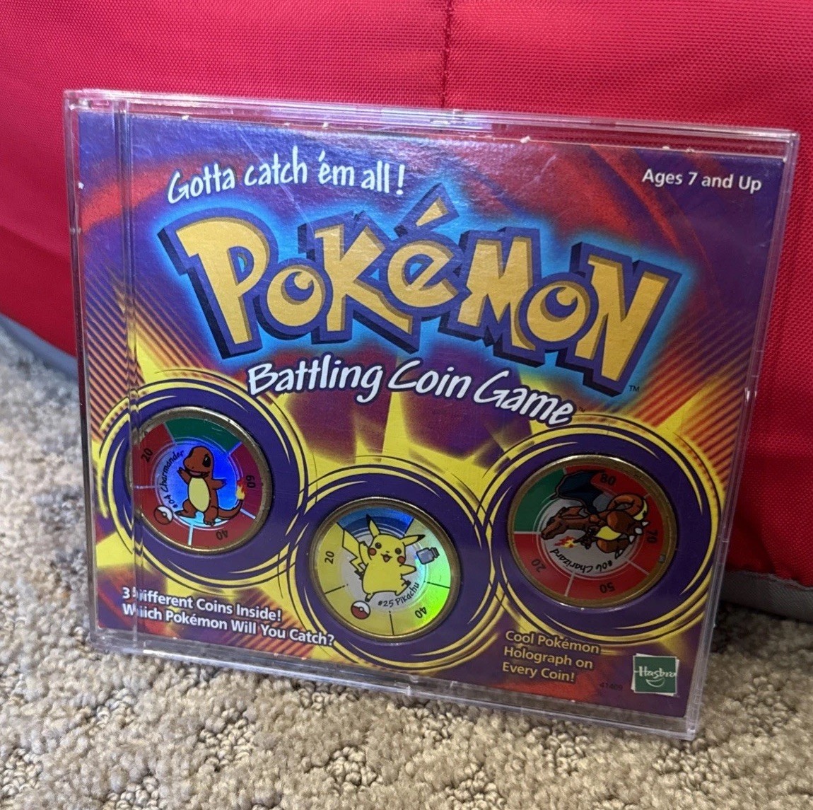1999 Hasbro Pokemon Battling Gold Coin Game Charizard, Pikachu and Charmander